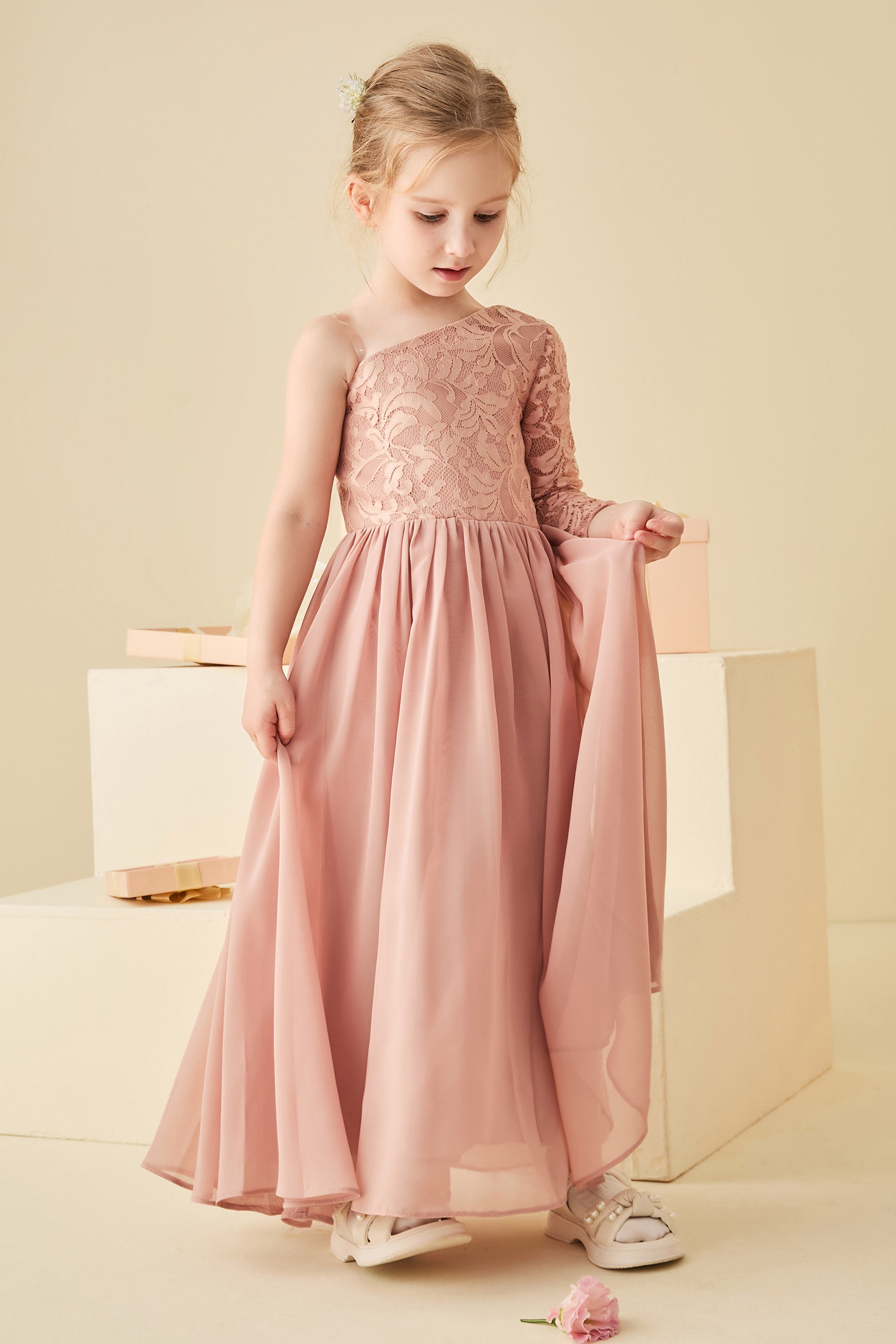 Cute Shoulder Straps Junior Bridesmaid Dresses Clover main image 1