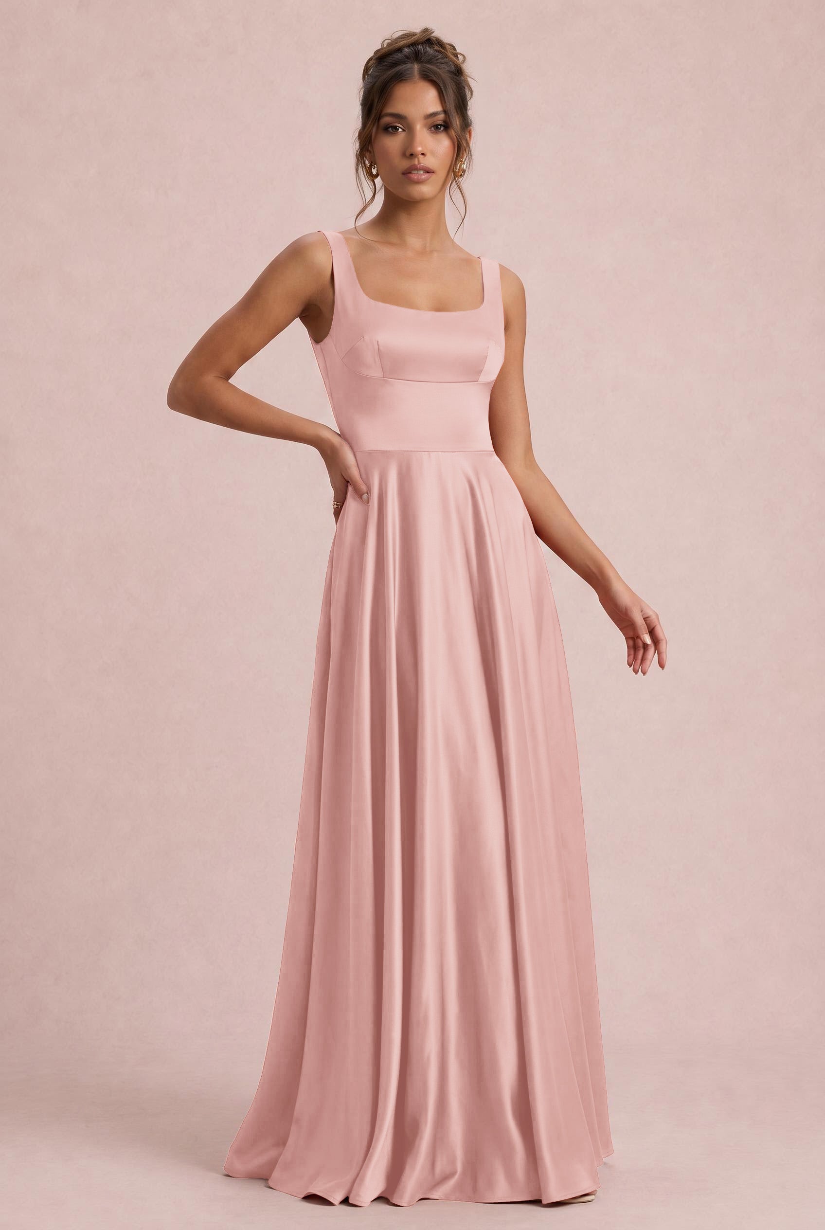 Matte Satin A-Line Bow Bridesmaid Dress