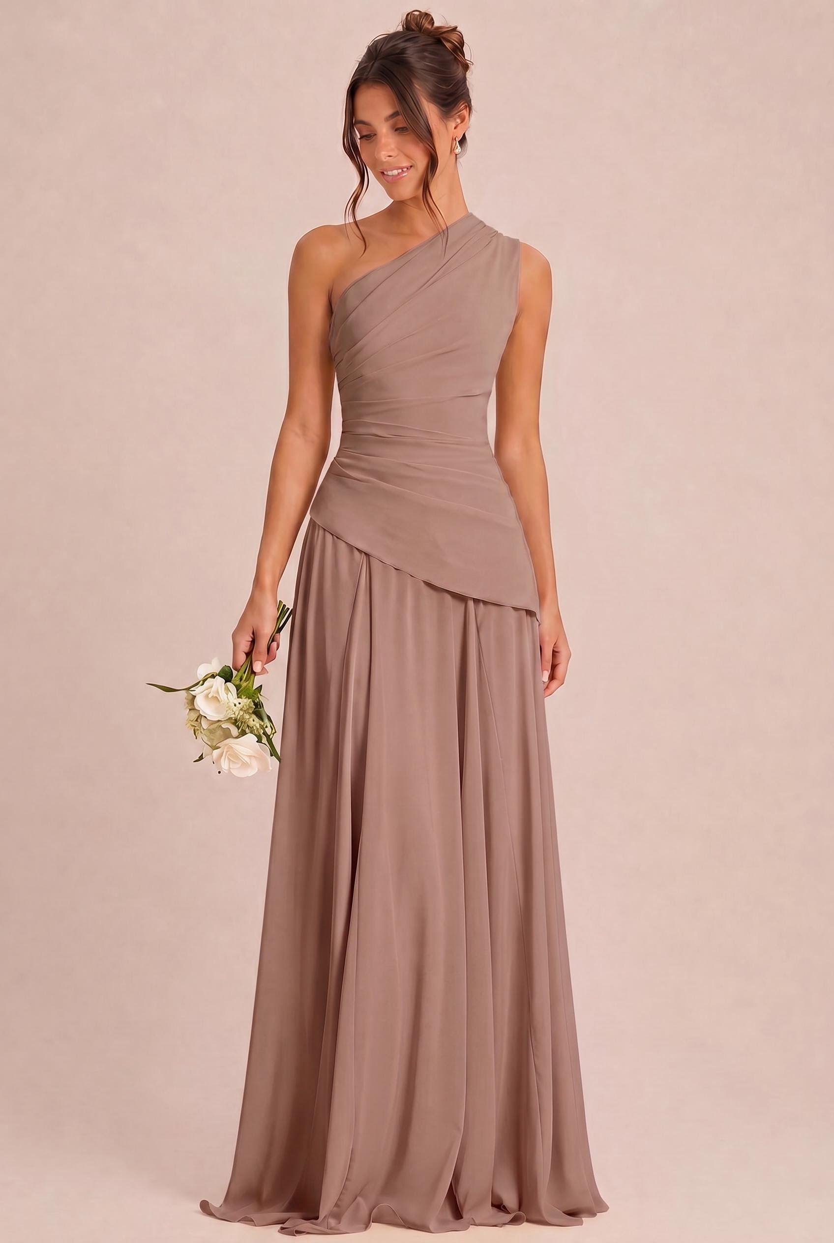 mocha chiffon bridesmaid dresses Mocha Bridesmaid Dress Chiffon Size 3X