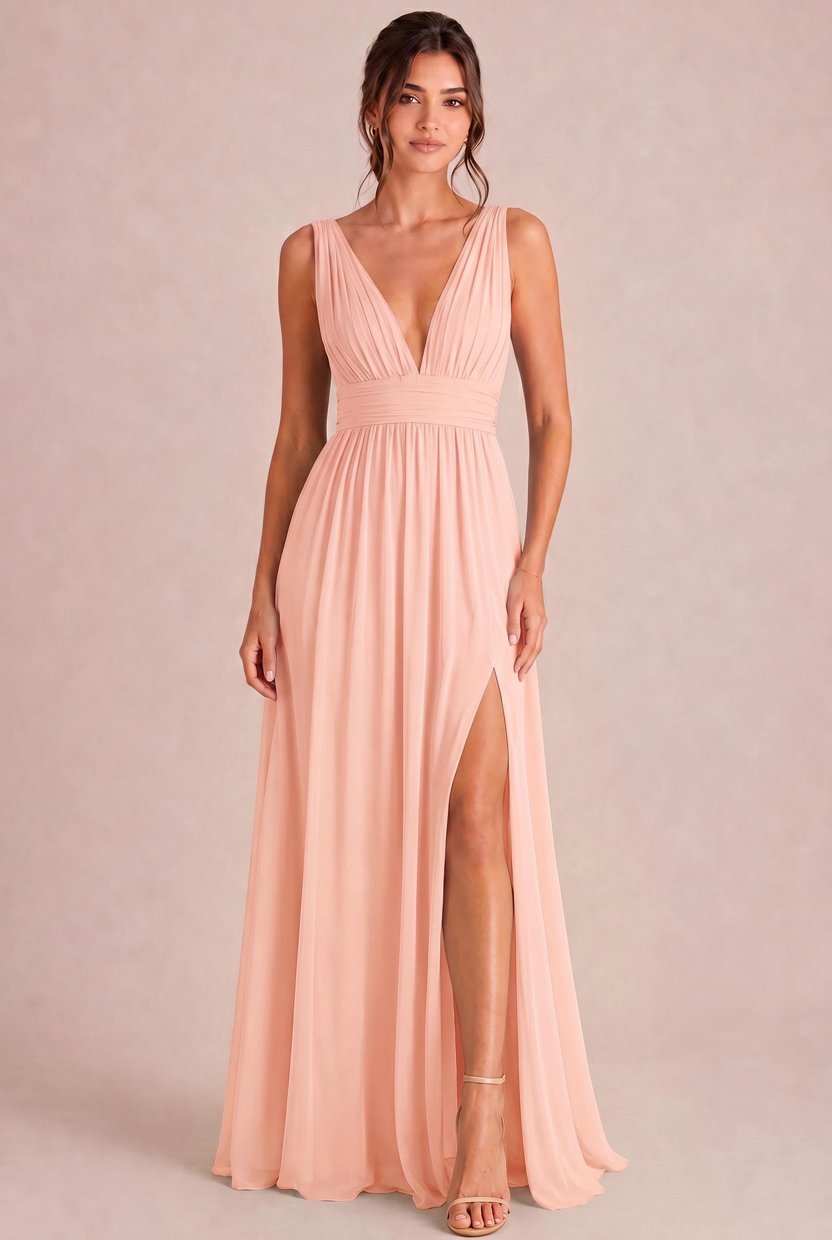 V-Neck A-Line Bridesmaid Dress