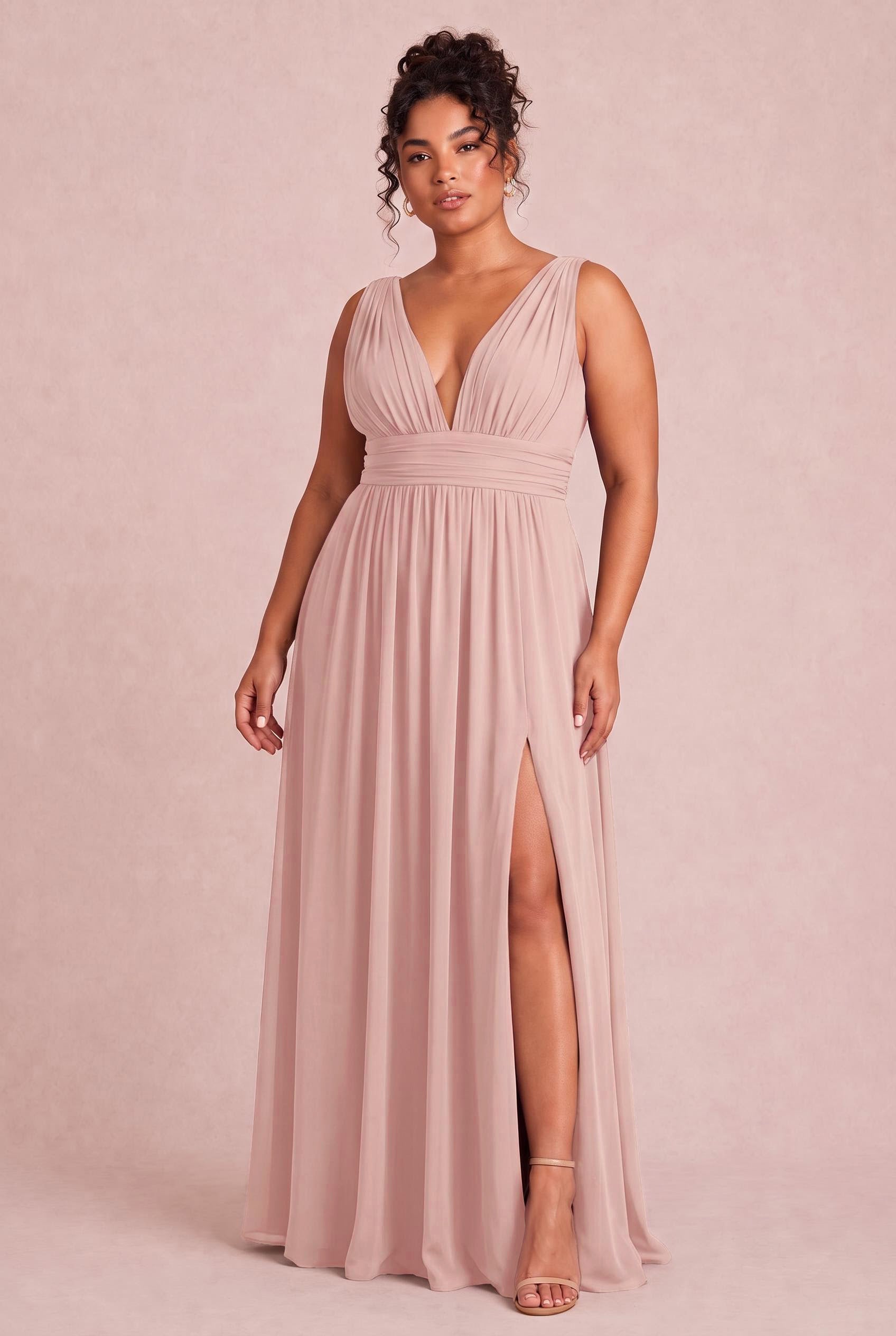 dusty rose bridesmaid dresses plus size A-Line Dress the floor GL-03.16.26 AW.Bridal A-line Sweetheart Neckline Size:37XL