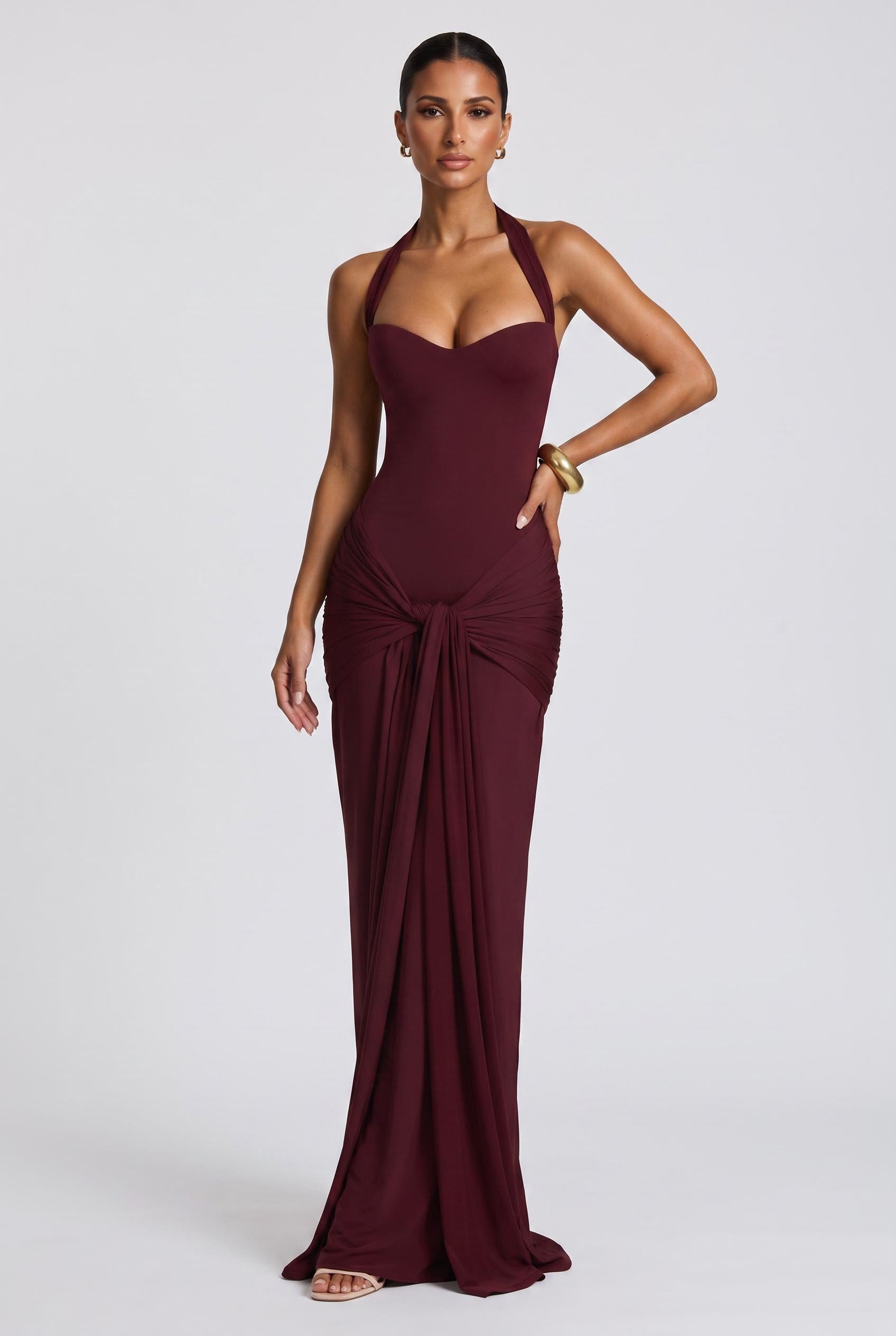 Halter Corset Maxi Dress