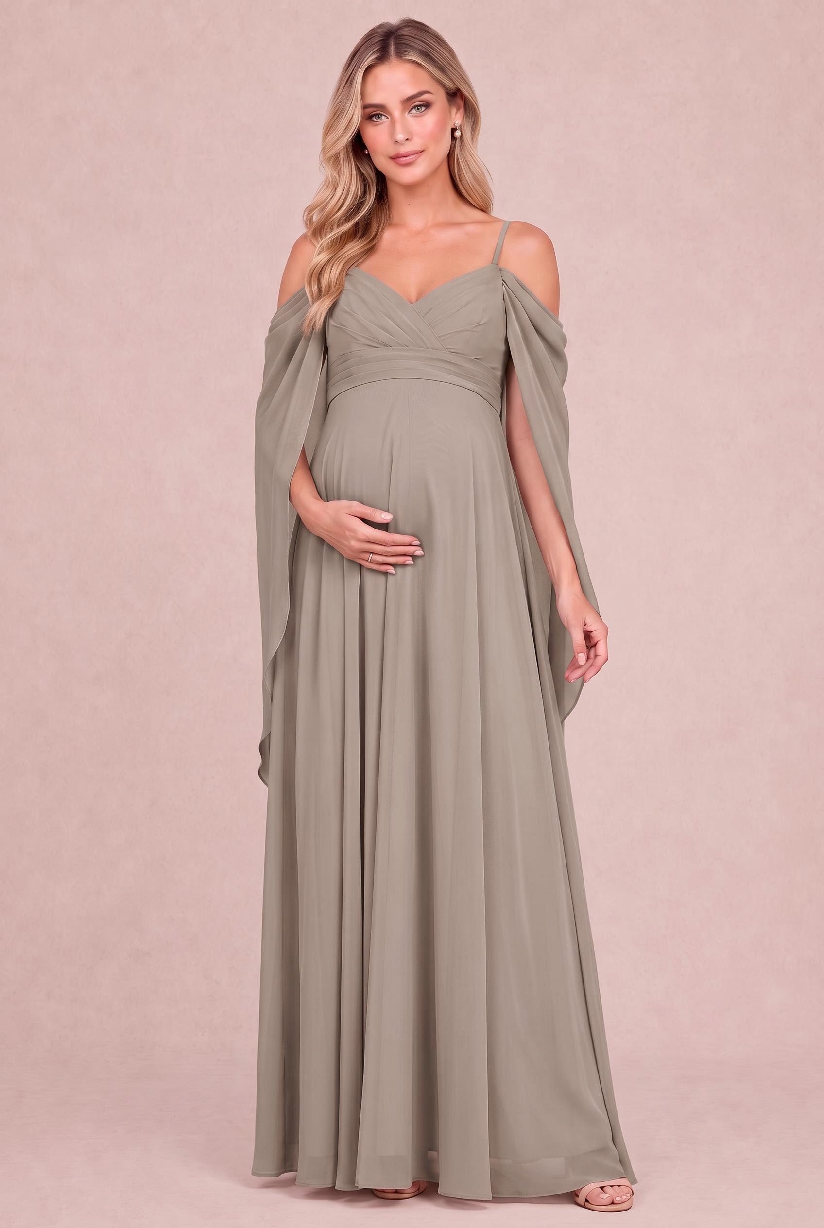 cold shoulder dress grey Maxi Summer dresses