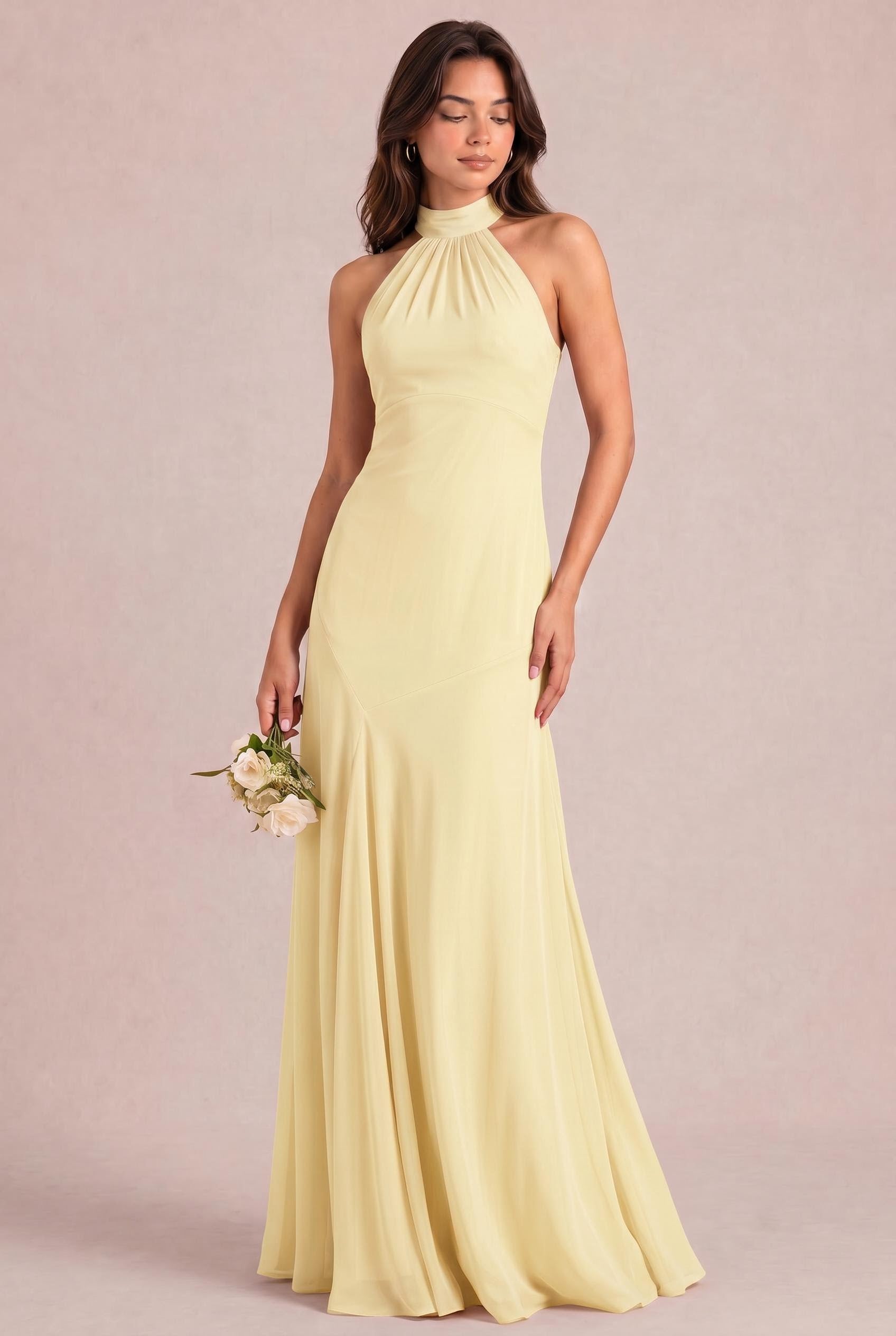 Halter Chiffon Bridesmaid Dress