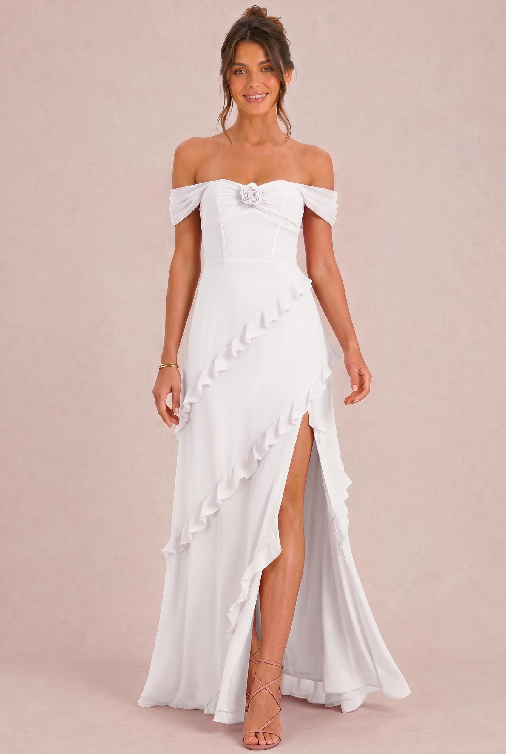 Off-the-Shoulder Chiffon Bridesmaid Dresses