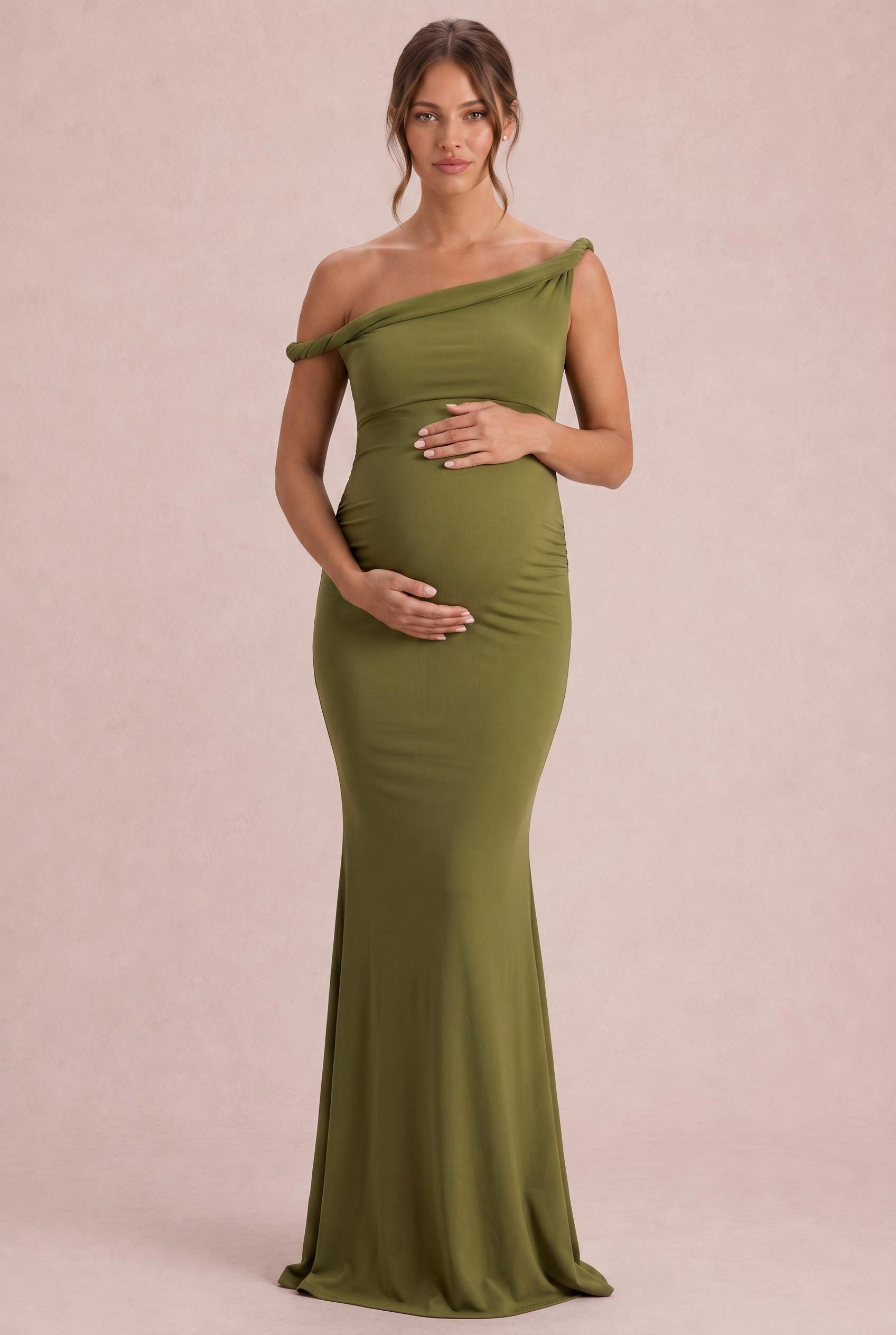 One Shoulder Mermaid Maternity Dress