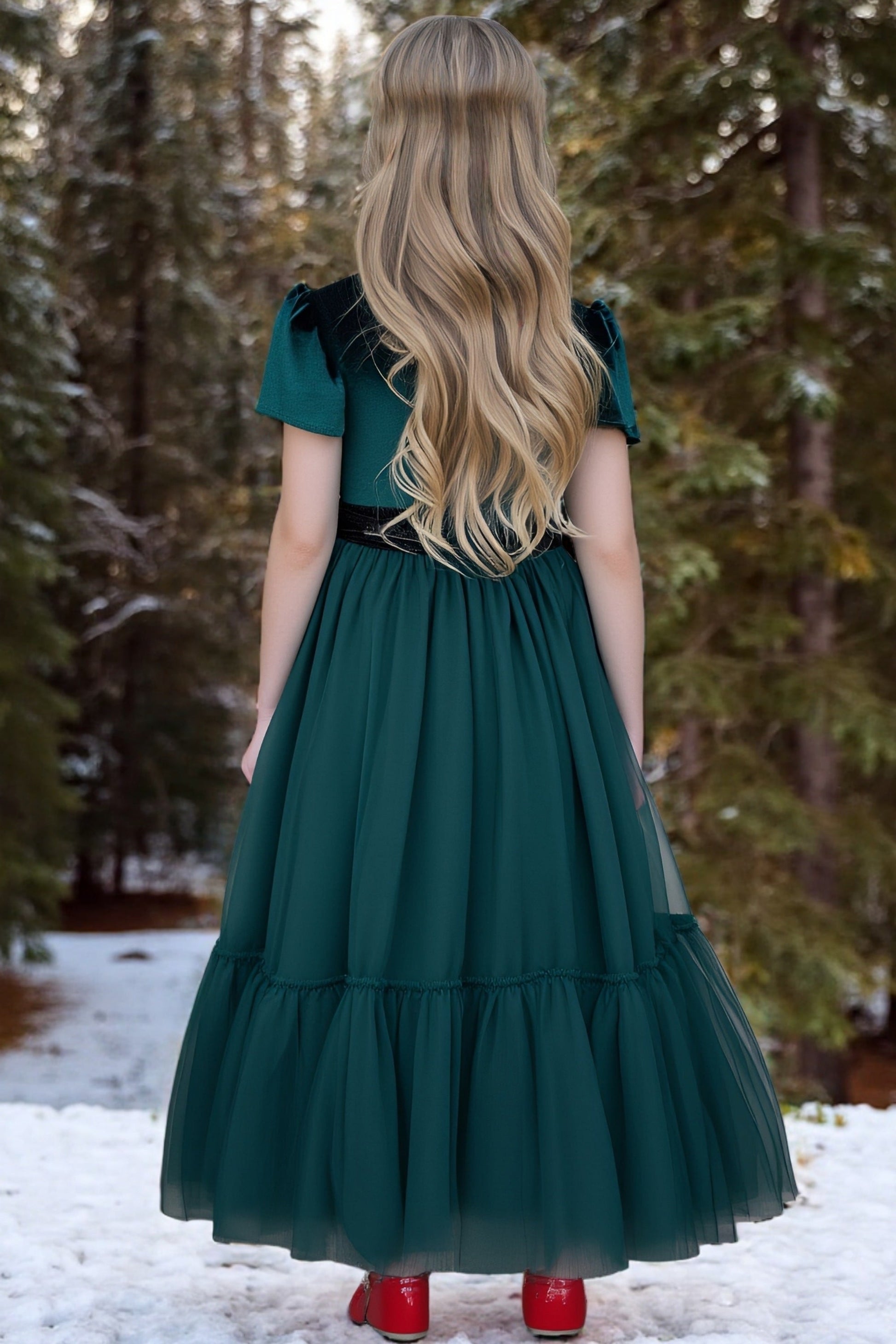 Scoop Neck Short Sleeves Flower Girl Dress With Bowknot DUNTERY Scoop Neck Short Sleeves Flower Girl Dress With Bowknot DUNTERY