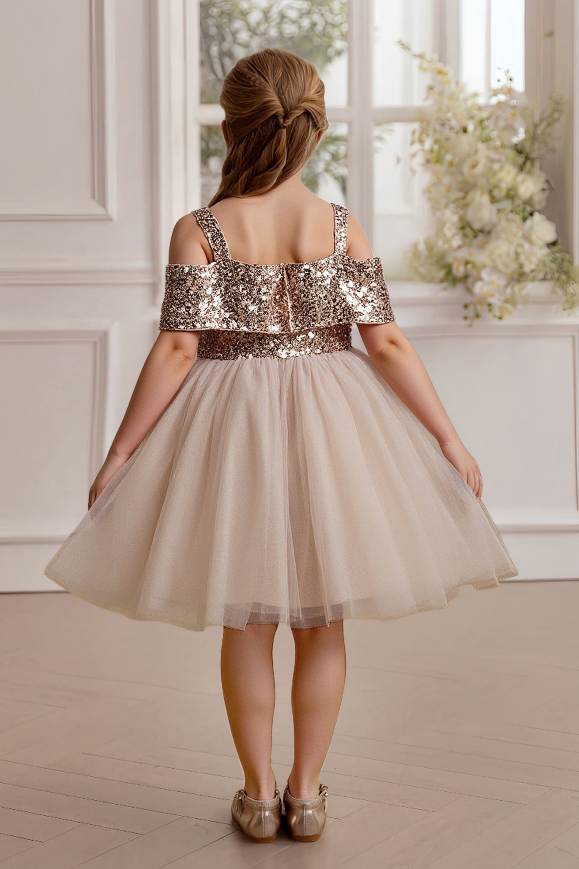 DUNTERY Sequins Bodice Tutu Dress Tulle Skirt Flower Girl Dresses DUNTERY Sequins Bodice Tutu Dress Tulle Skirt Flower Girl Dresses