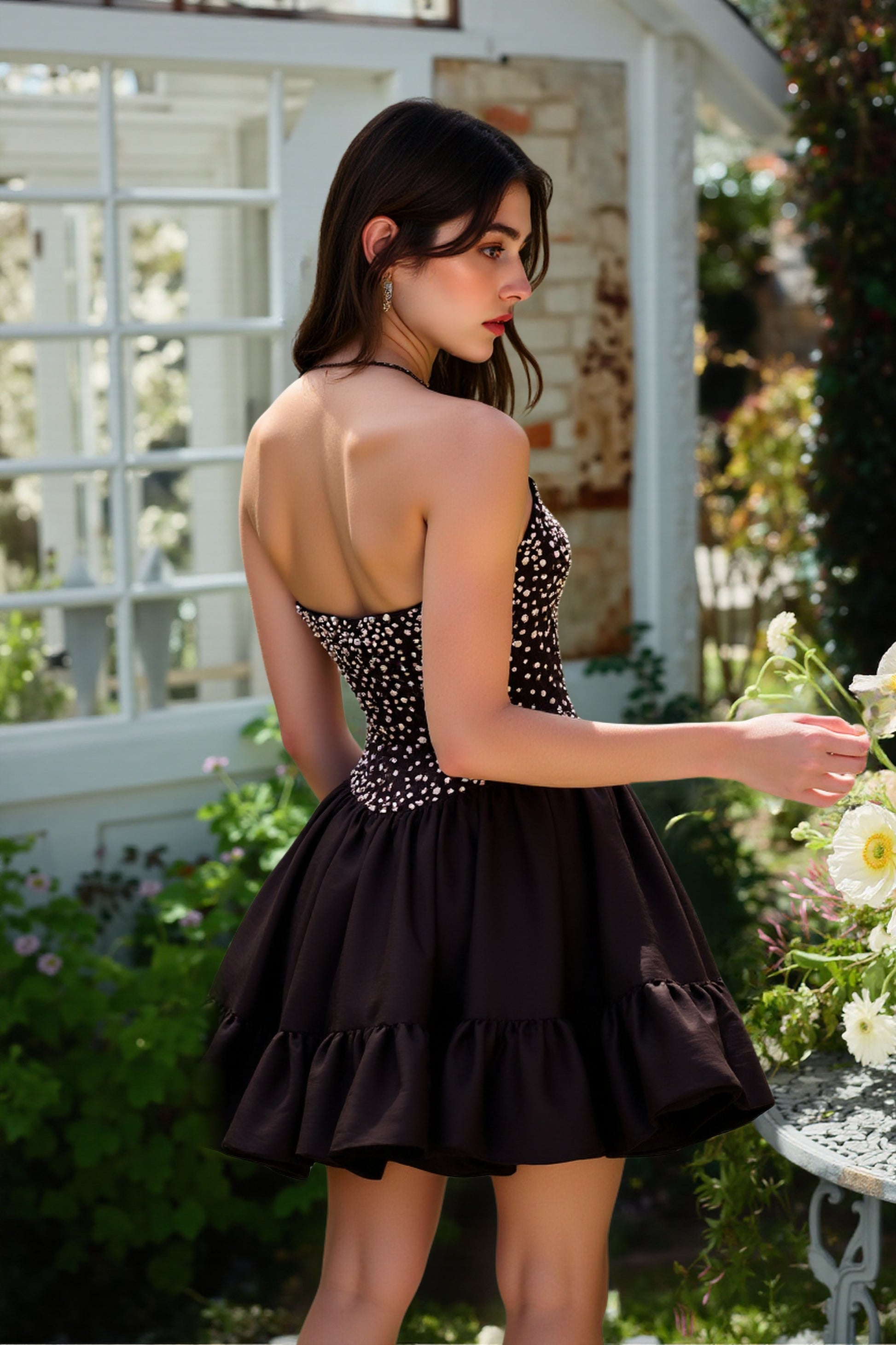 Strapless Beaded Corset Bodice Short Dresses Strapless Beaded Corset Bodice Short Dresses