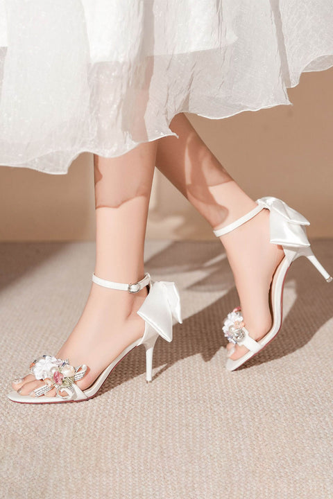 Fashion Thirsty Women's Mid Heel Strappy Sandals - Glitter Bridesmaid/Wedding Shoes, Size 8