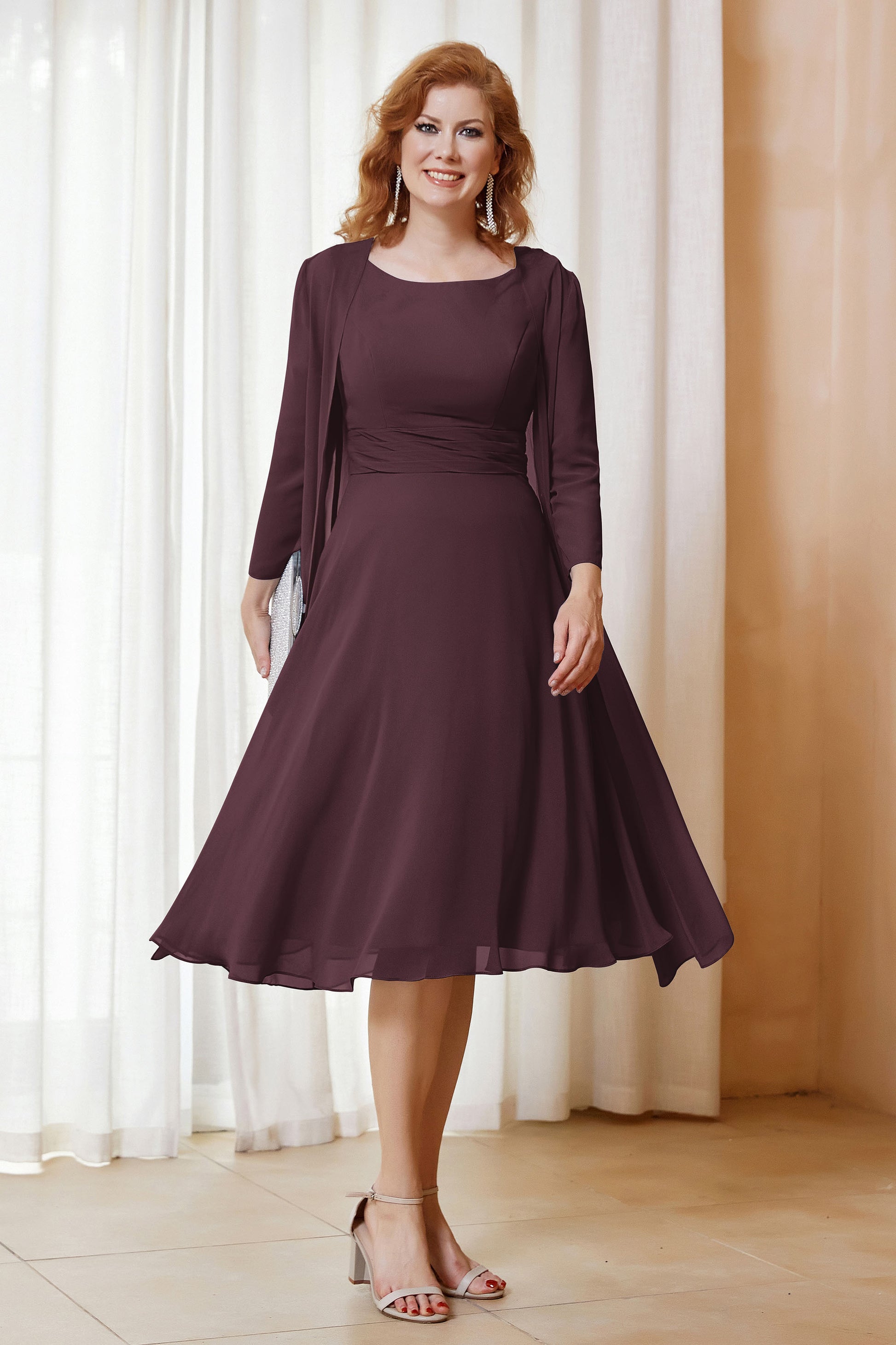 a line dress with jacket Sleeveless Lace and Satin A-Line Dress with Jacket