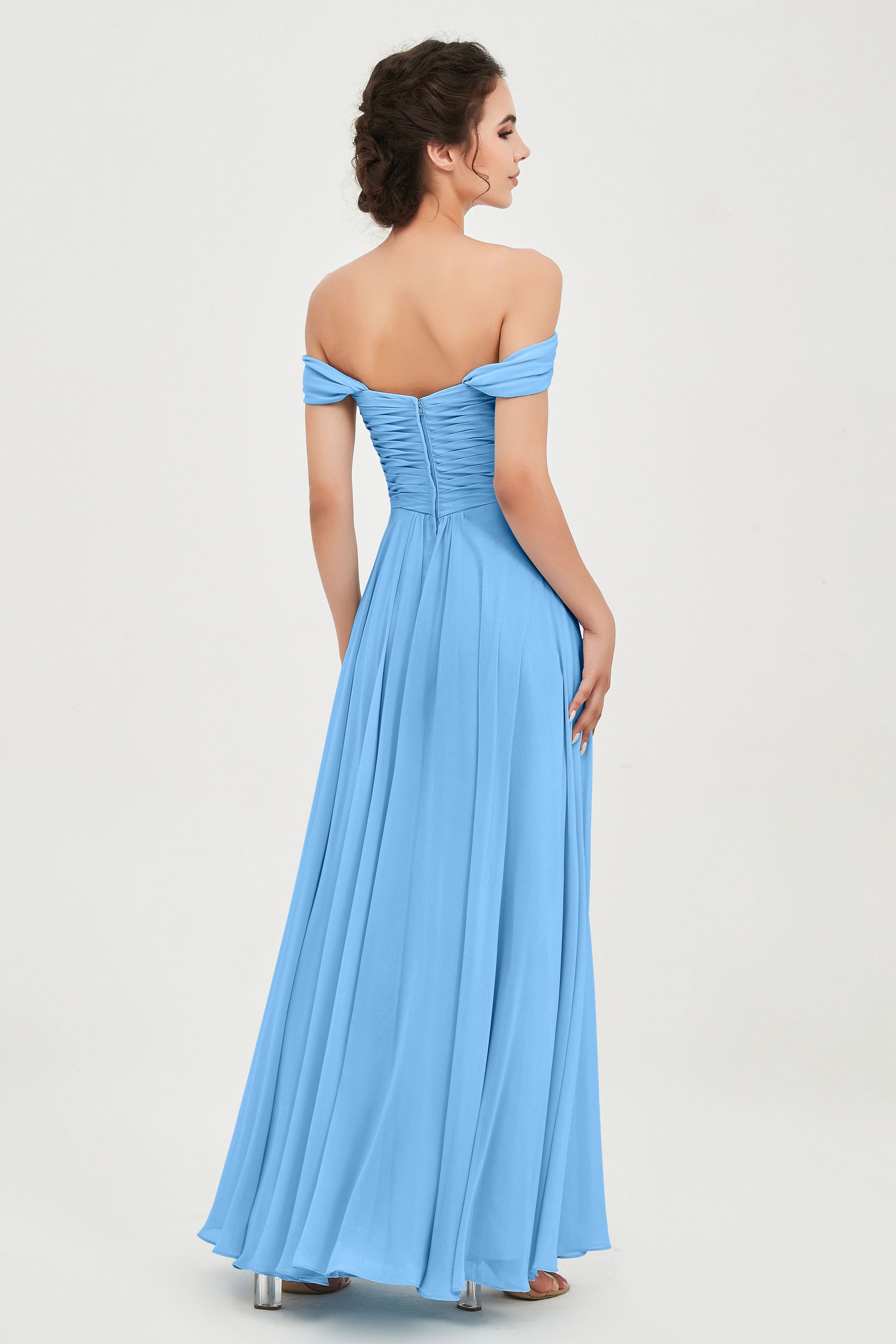 Bridal Party Different Shades Of Blue Dresses Long Sleeves Chiffon Dress Baby Blue Long Bridesmaid Dresses Bridal Party Different Shades Of Blue Dresses Long Sleeves Chiffon Dress Baby Blue Long Bridesmaid Dresses