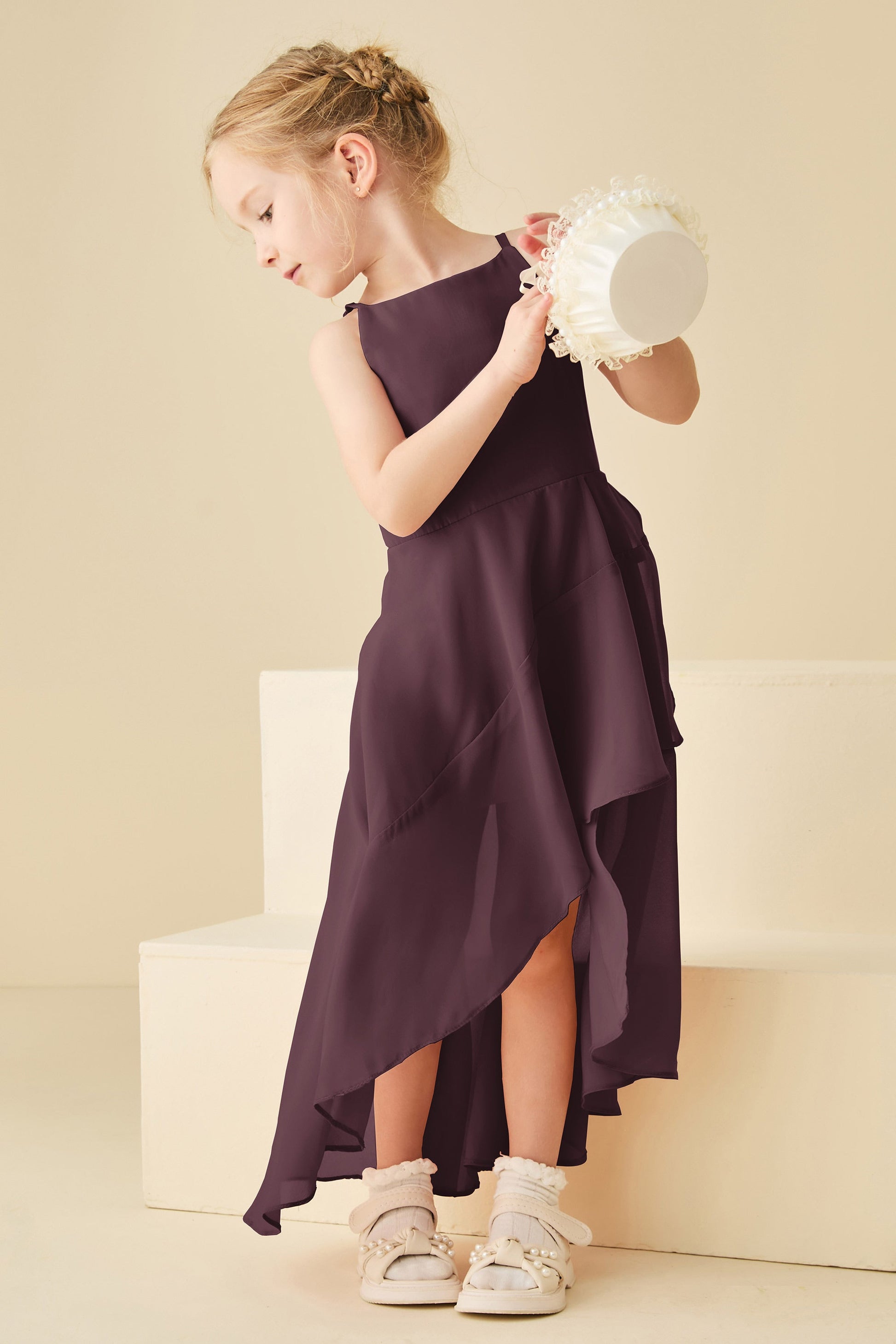 Square Neck Asymmetrical Junior Bridesmaid Dress DUNTERY Square Neck Asymmetrical Junior Bridesmaid Dress DUNTERY