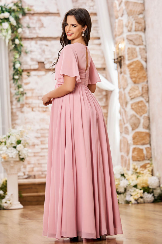 duntery bridesmaid dresses Duntery Maternity Bridesmaid Dress Ruched Off Shoulder Empire Long Slit Dresses, Daffodil