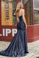 Sweetheart Sheath Stretch Satin Gown With Slit