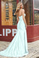 Strapless Pleated Slit Sweep Train Gown