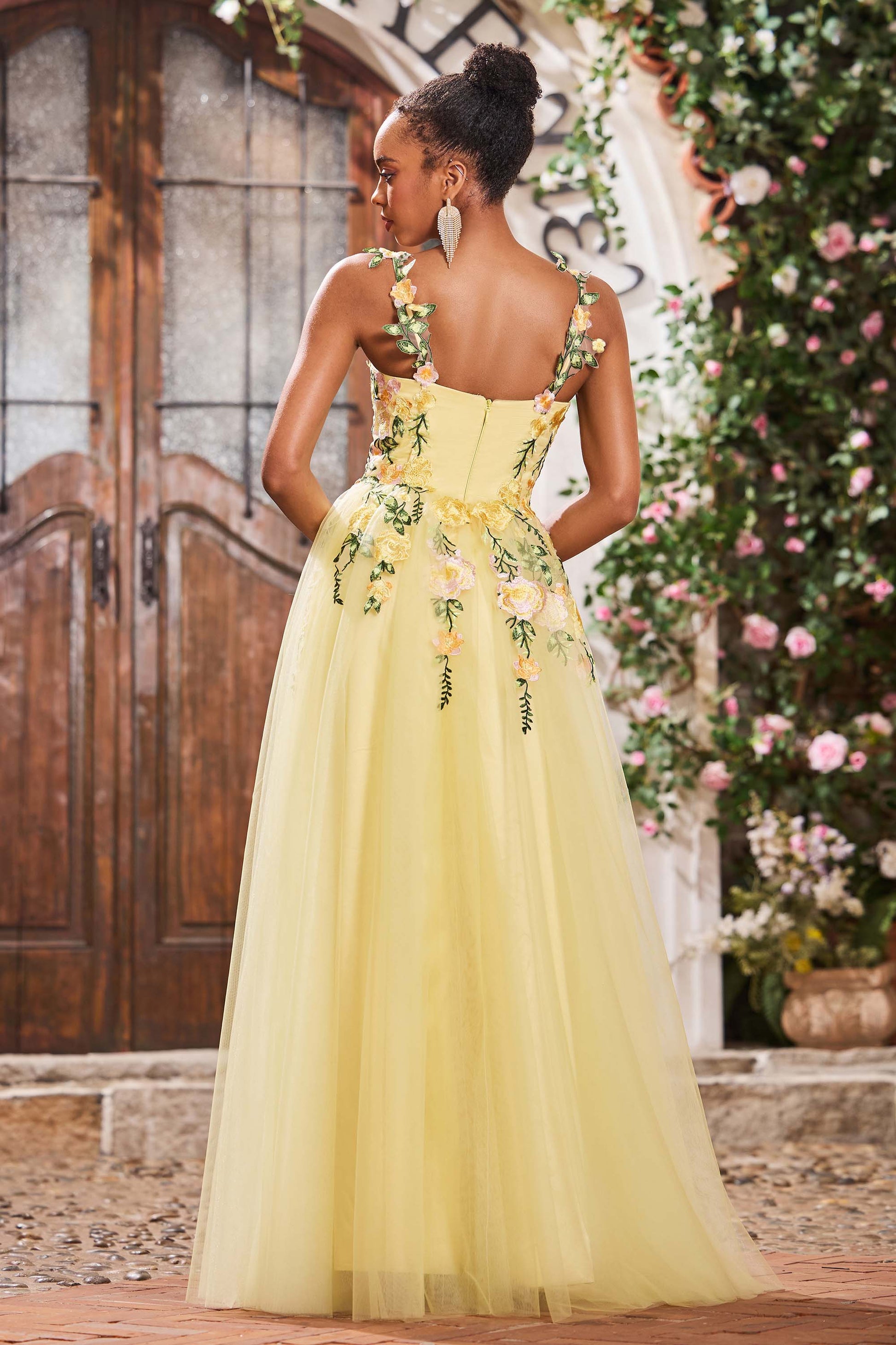 floral tulle bridesmaid dresses High Low Green Floral Tulle Party Dress Ohmollydress