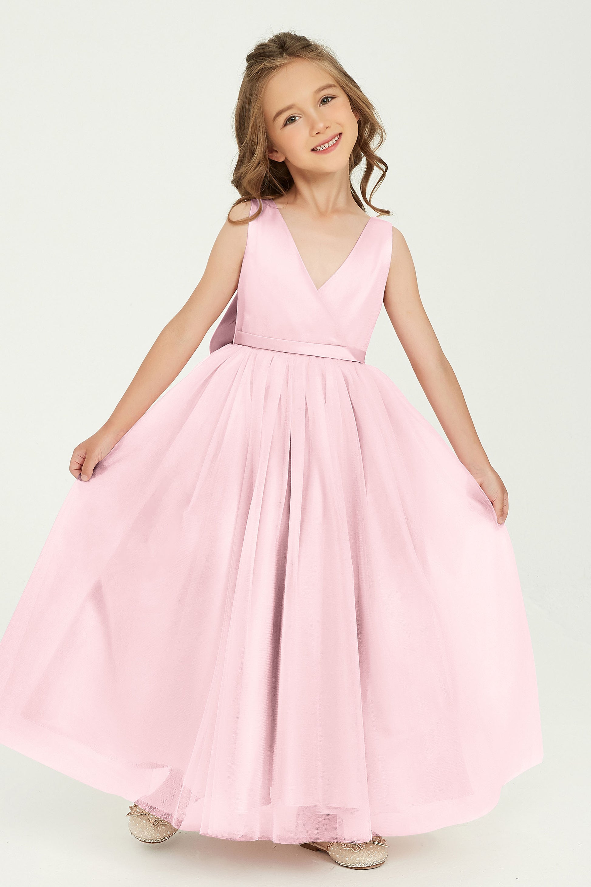 pink junior bridesmaid dresses Blushing Pink Junior Prom Dresses Removable Spaghetti Straps Sweetheart Ruched Sheath Stretch Satin Prom Dress With Slit