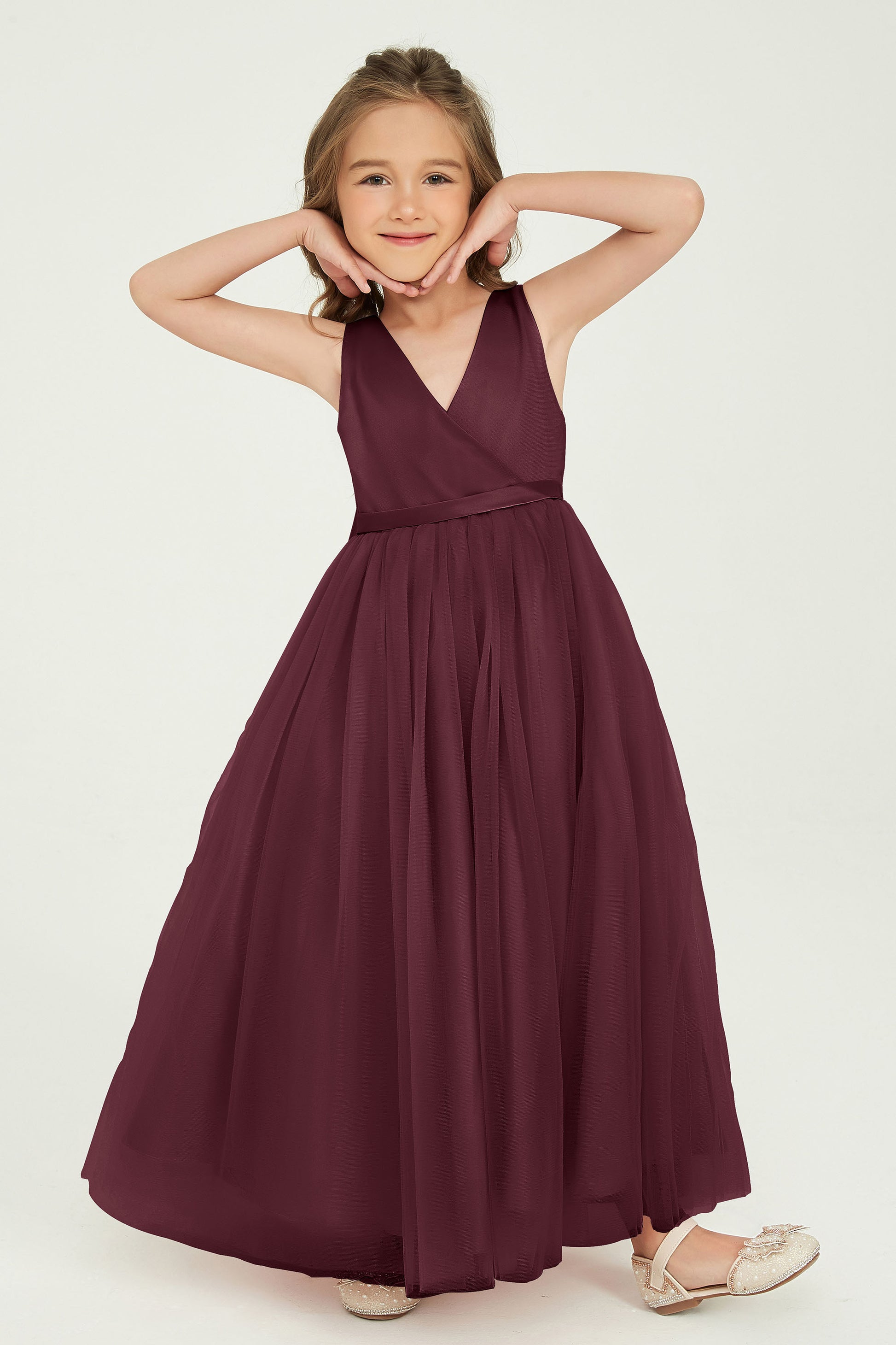 junior bridesmaid dresses wine color Burgundy Junior Bridesmaid Dresses