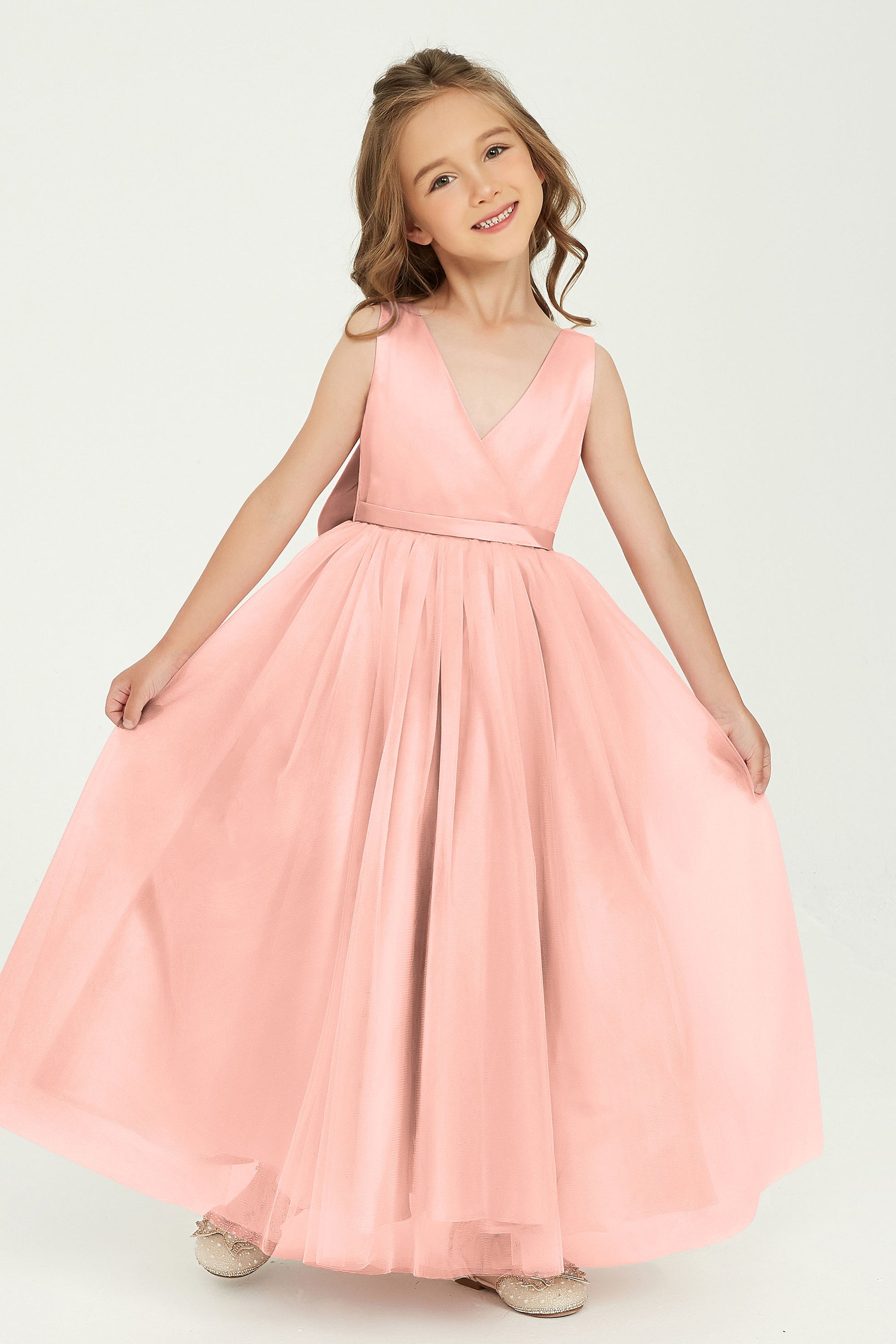 cheap childrens bridesmaid dresses Tutu Flower Girl Dress, Toddler Satin Dress,junior Bridesmaid Dress,baby Girl Dress,tulle Girl Dress,birthday Dress,simple Flower Girl Dress