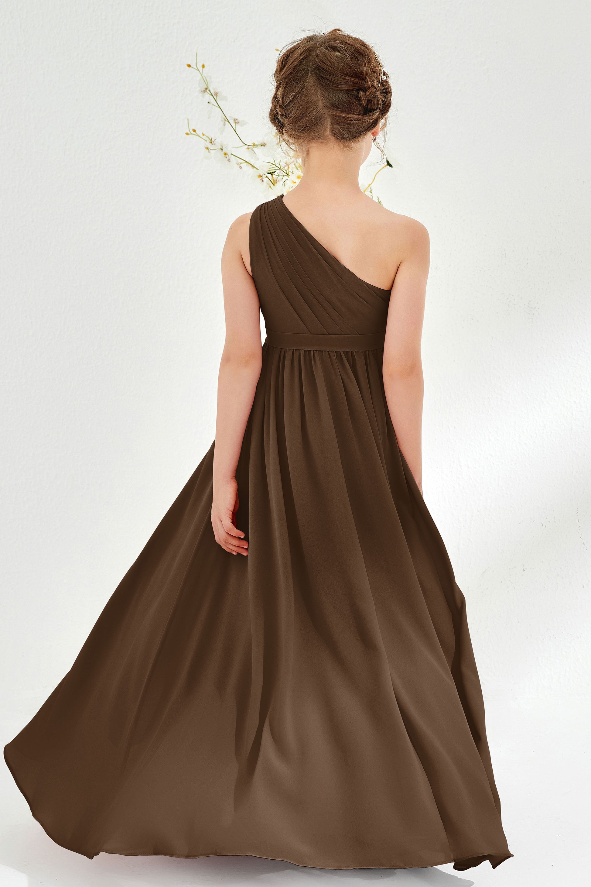 A-Line Ruched Junior Bridesmaid Dress With Side Zipper – DUNTERY