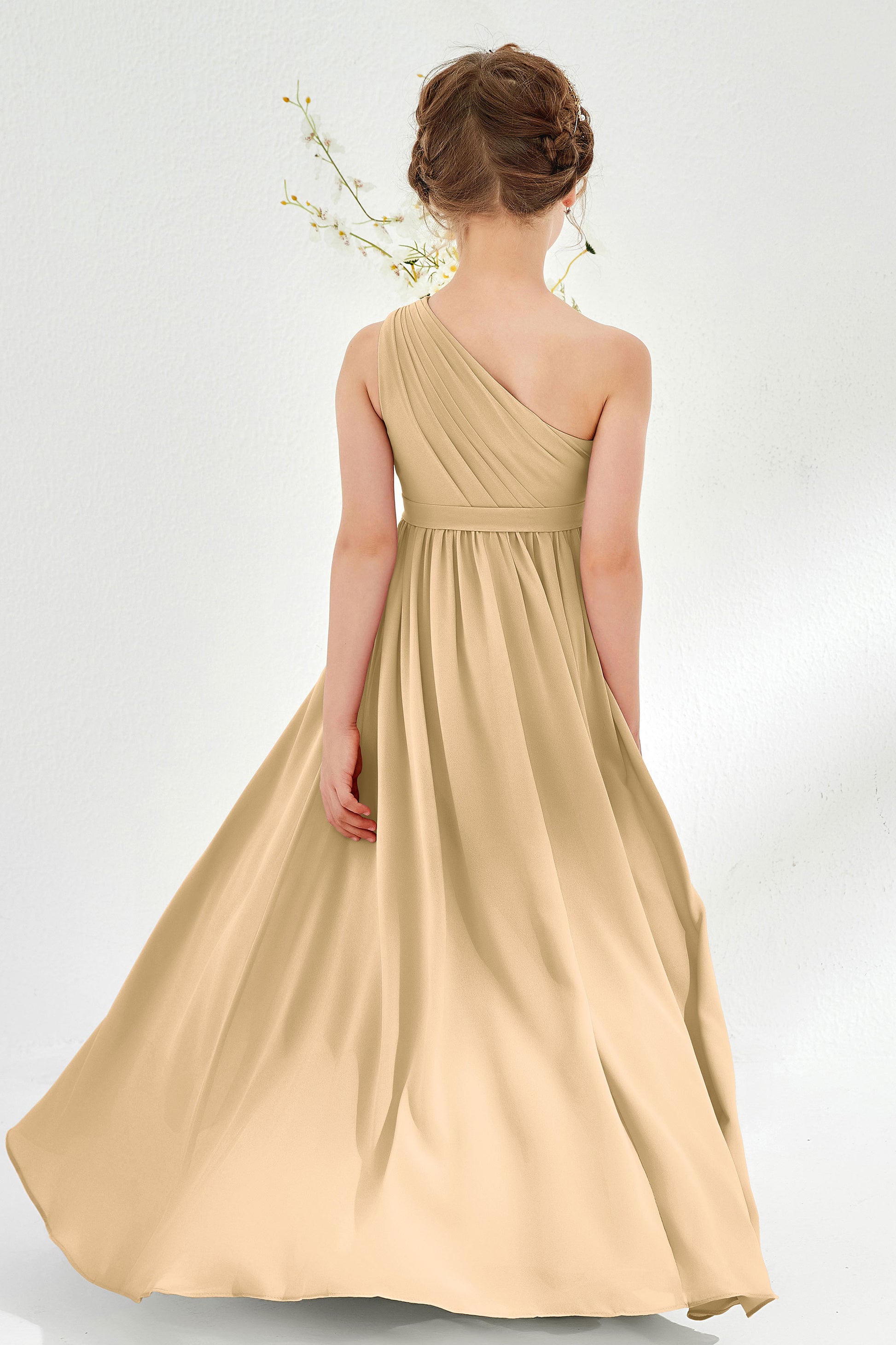 A-Line Ruched Junior Bridesmaid Dress With Side Zipper – DUNTERY