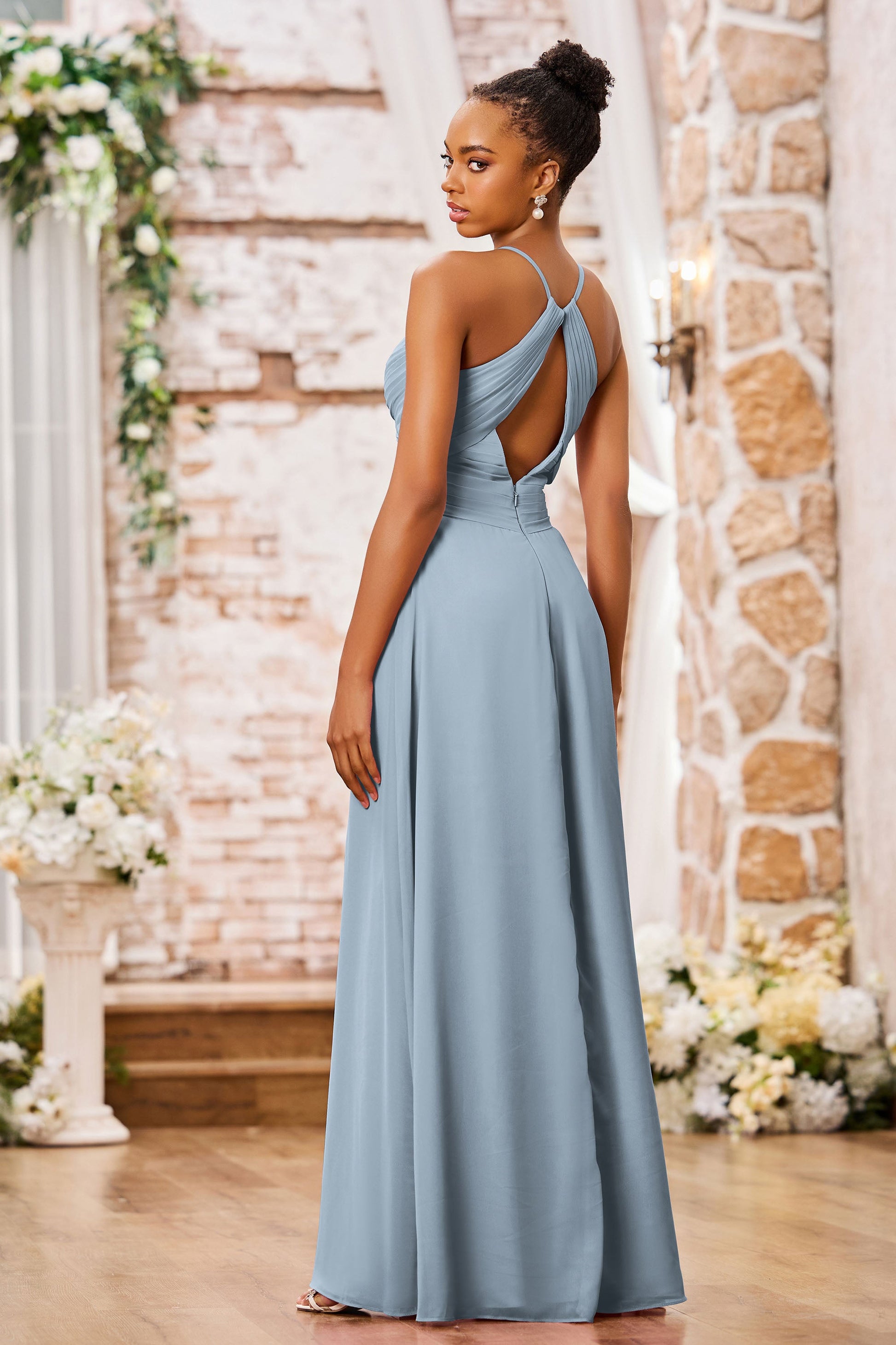 Gray Bridesmaid Dress Gray Dress For Wedding Dusty Blue Bridesmaid Dress Chiffon Size XL Birdy Grey Gray Bridesmaid Dress Gray Dress For Wedding Dusty Blue Bridesmaid Dress Chiffon Size XL Birdy Grey