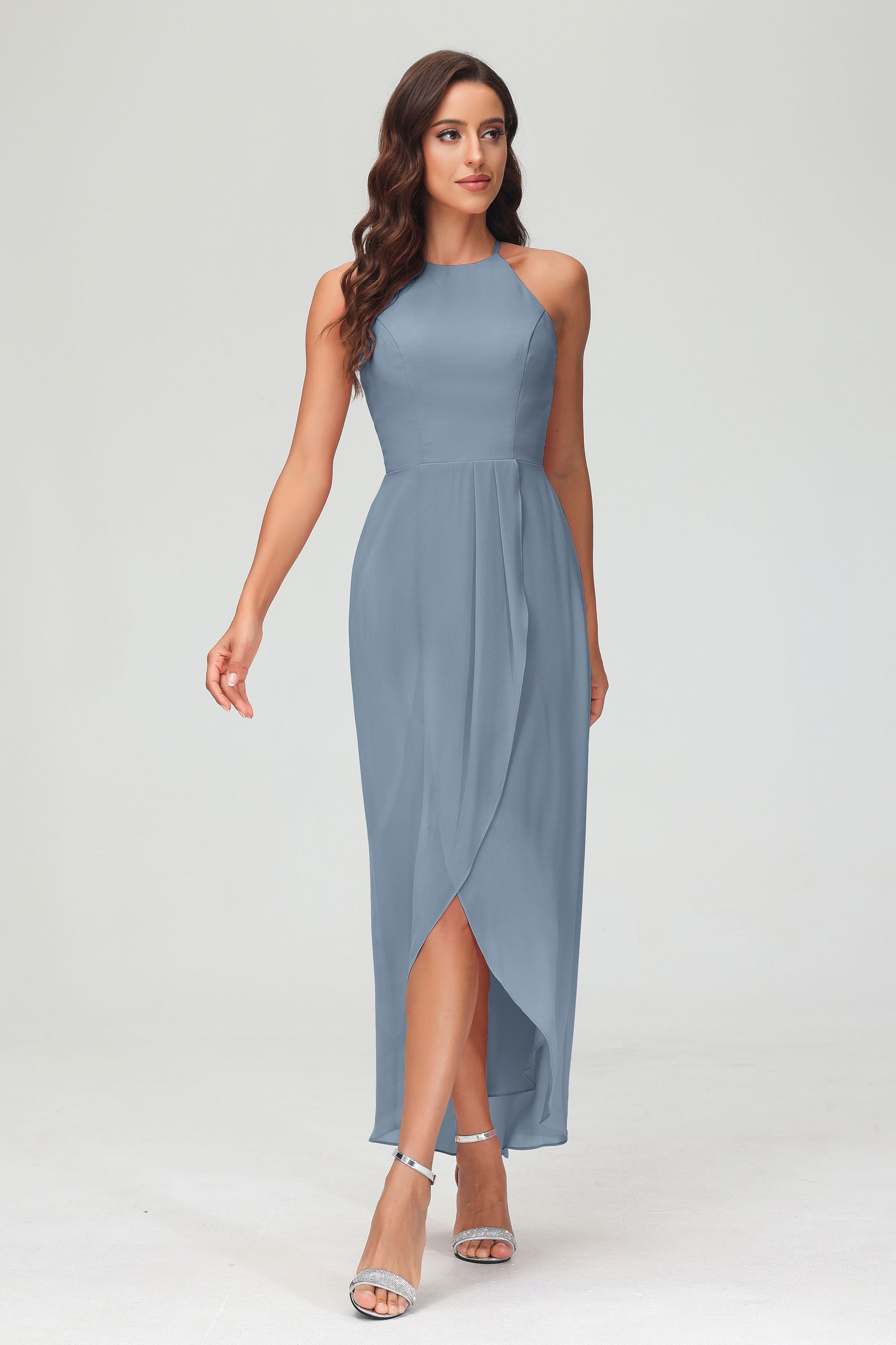 bridesmaid dresses asymmetrical hem Asymmetrical Off the Shoulder Ruffles Chiffon Bridesmaid Dresses