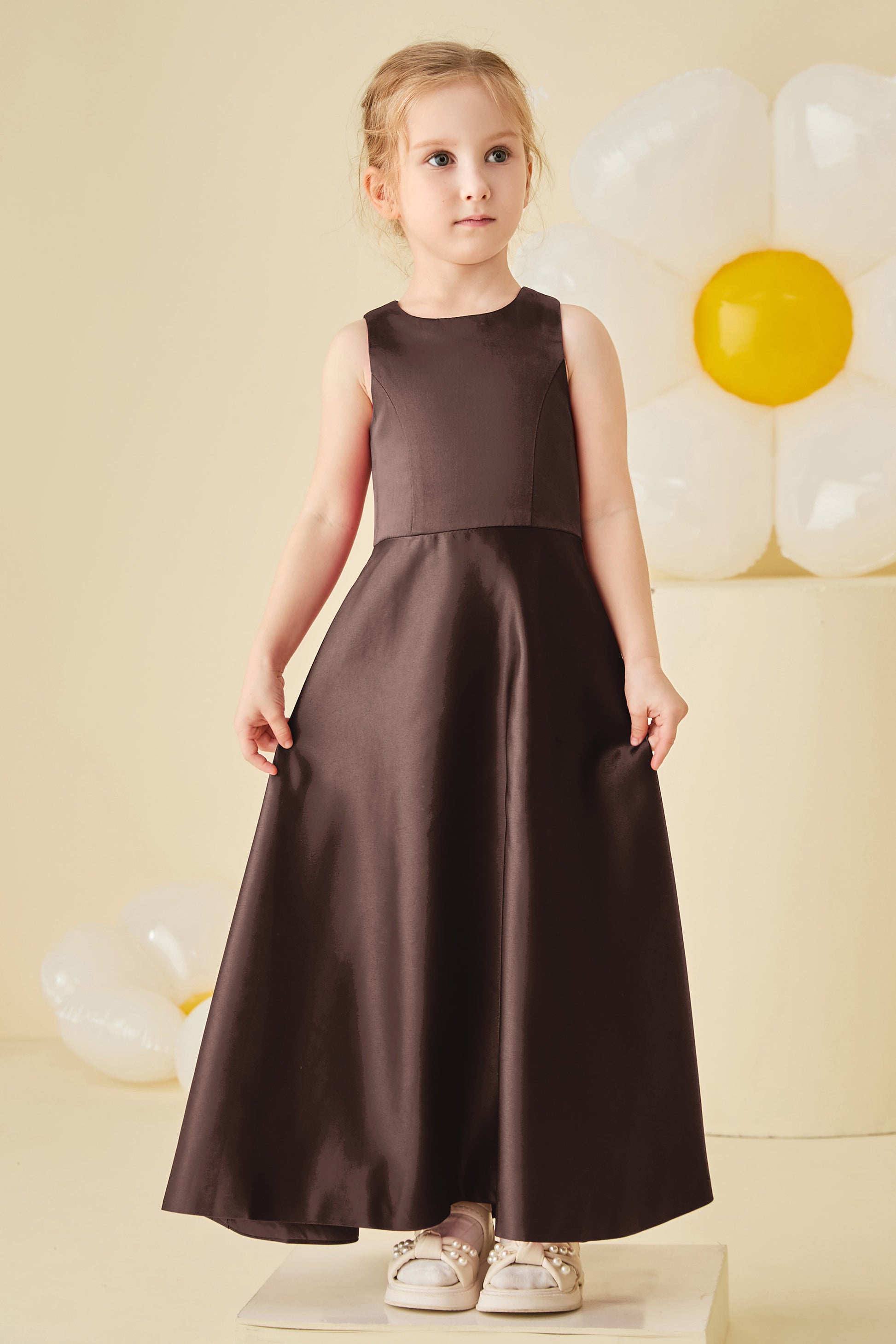 Jewel A-Line Satin Junior Bridesmaid Dress – DUNTERY