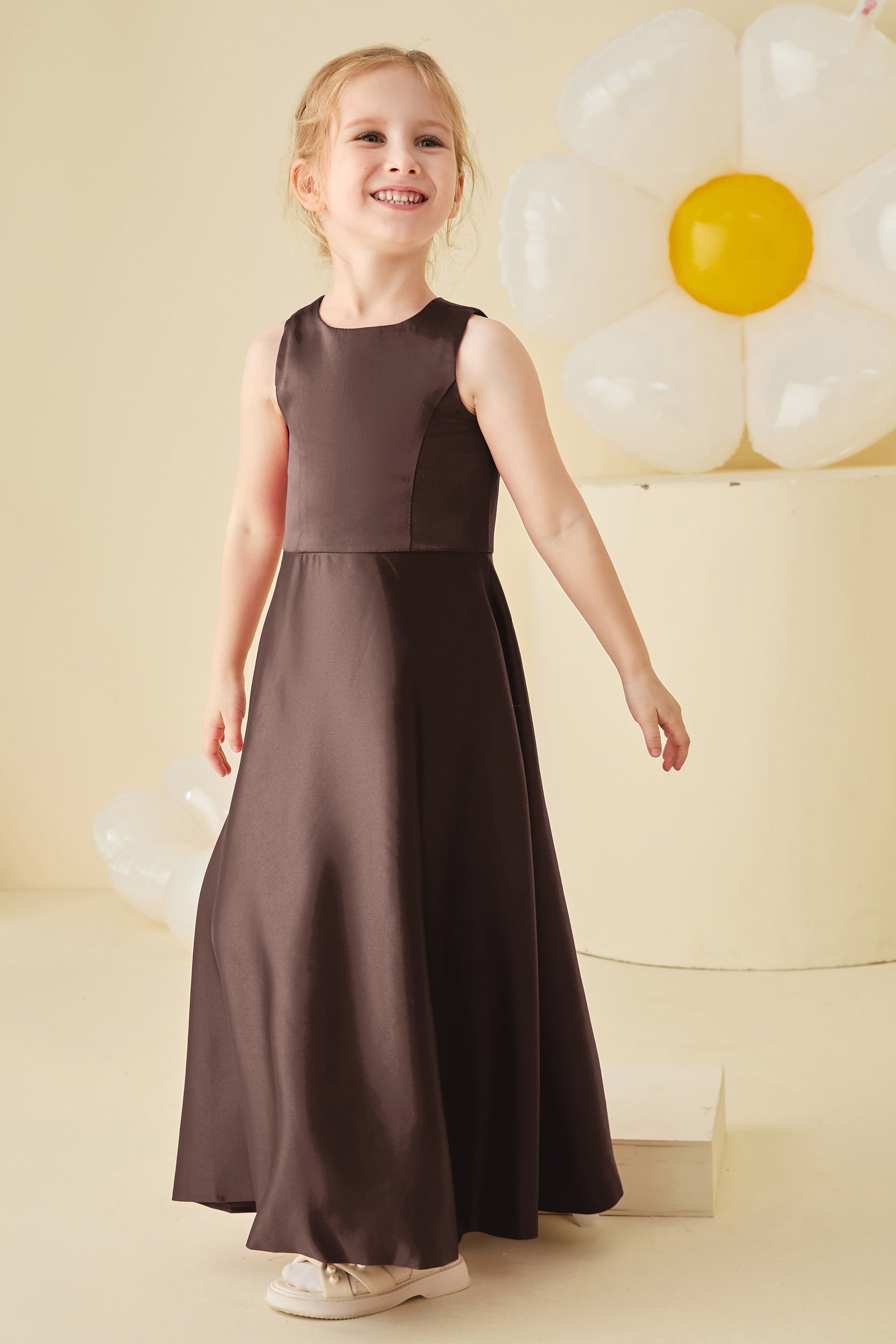 Jewel A-Line Satin Junior Bridesmaid Dress – DUNTERY
