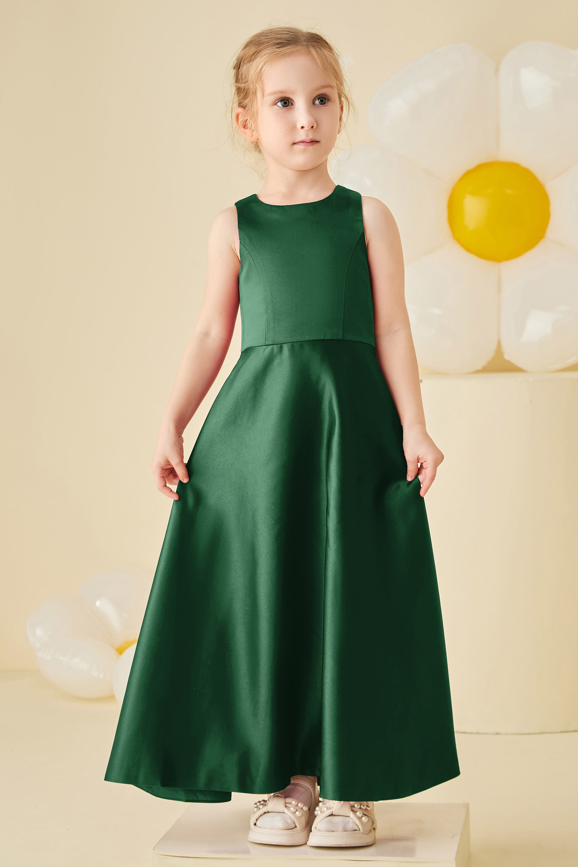 Jewel A-Line Satin Junior Bridesmaid Dress – DUNTERY