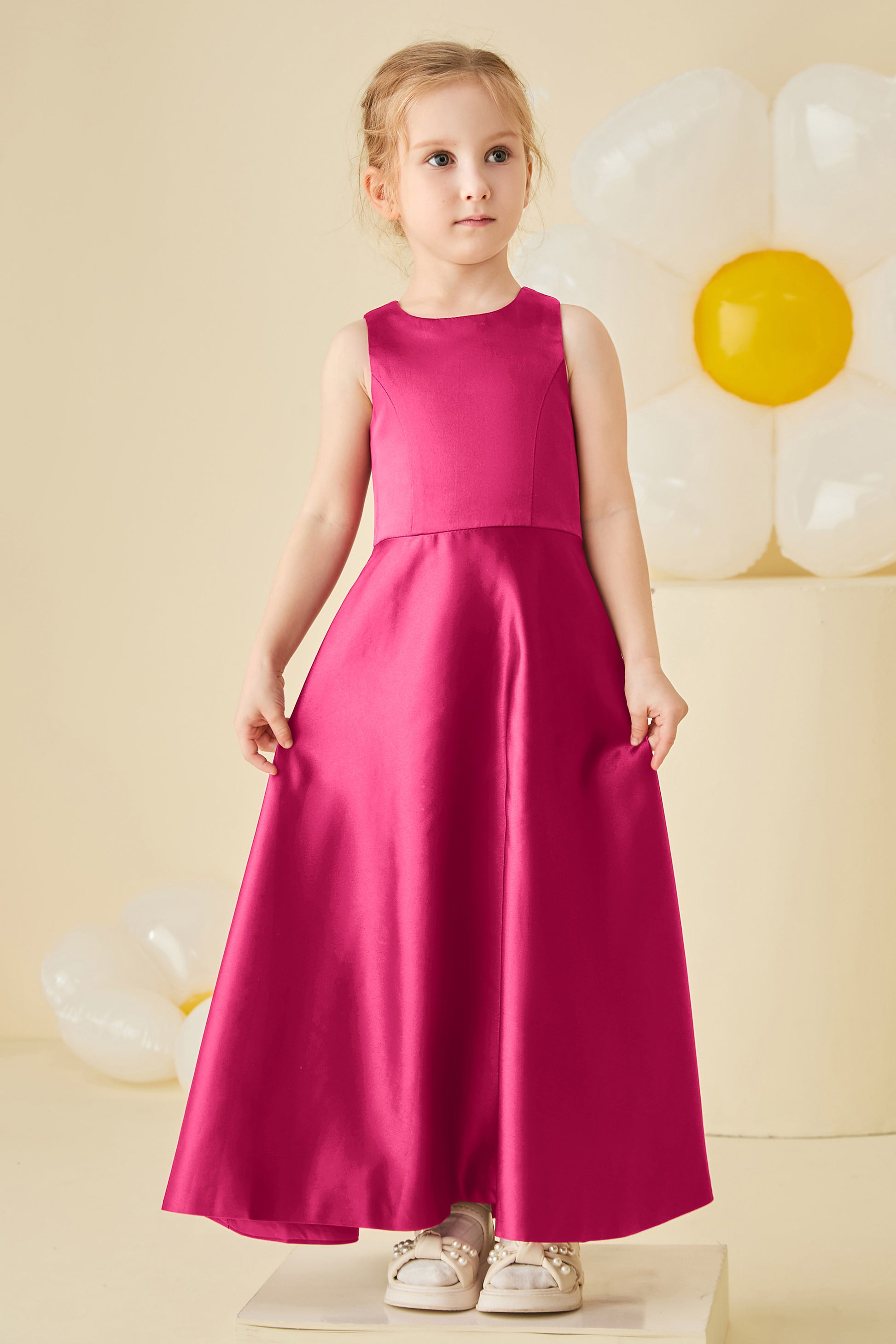 Jewel A-Line Satin Junior Bridesmaid Dress – DUNTERY
