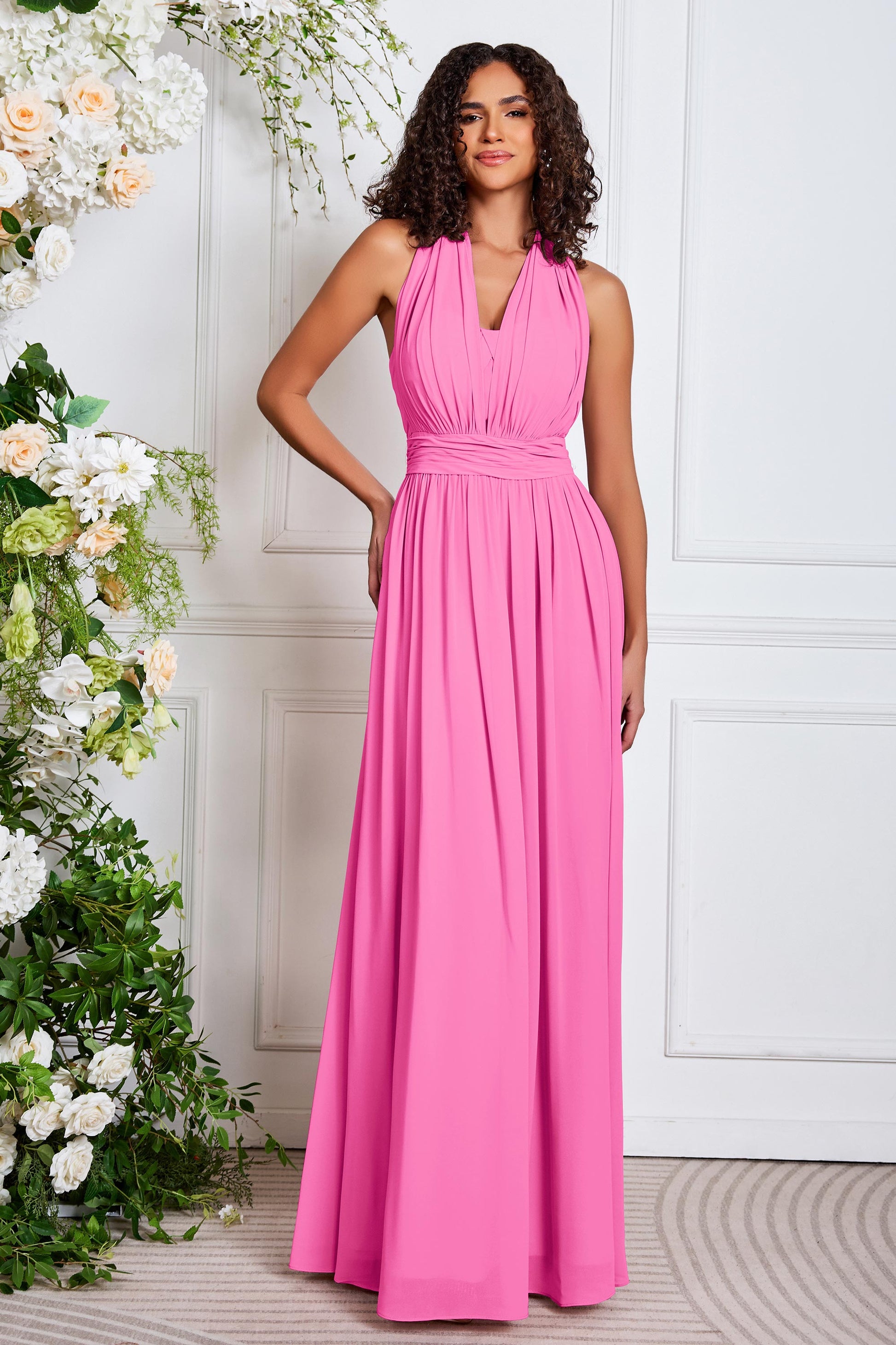 Duntery Sleeveless Chiffon Long Versatile Dresses, Dusty-Sage