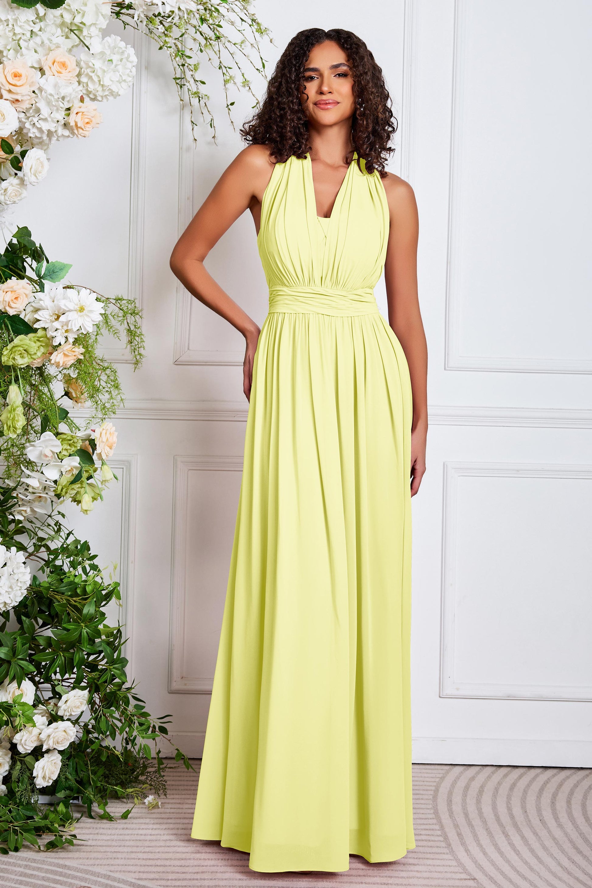Sleeveless Chiffon Long Dresses With Bowknot – DUNTERY