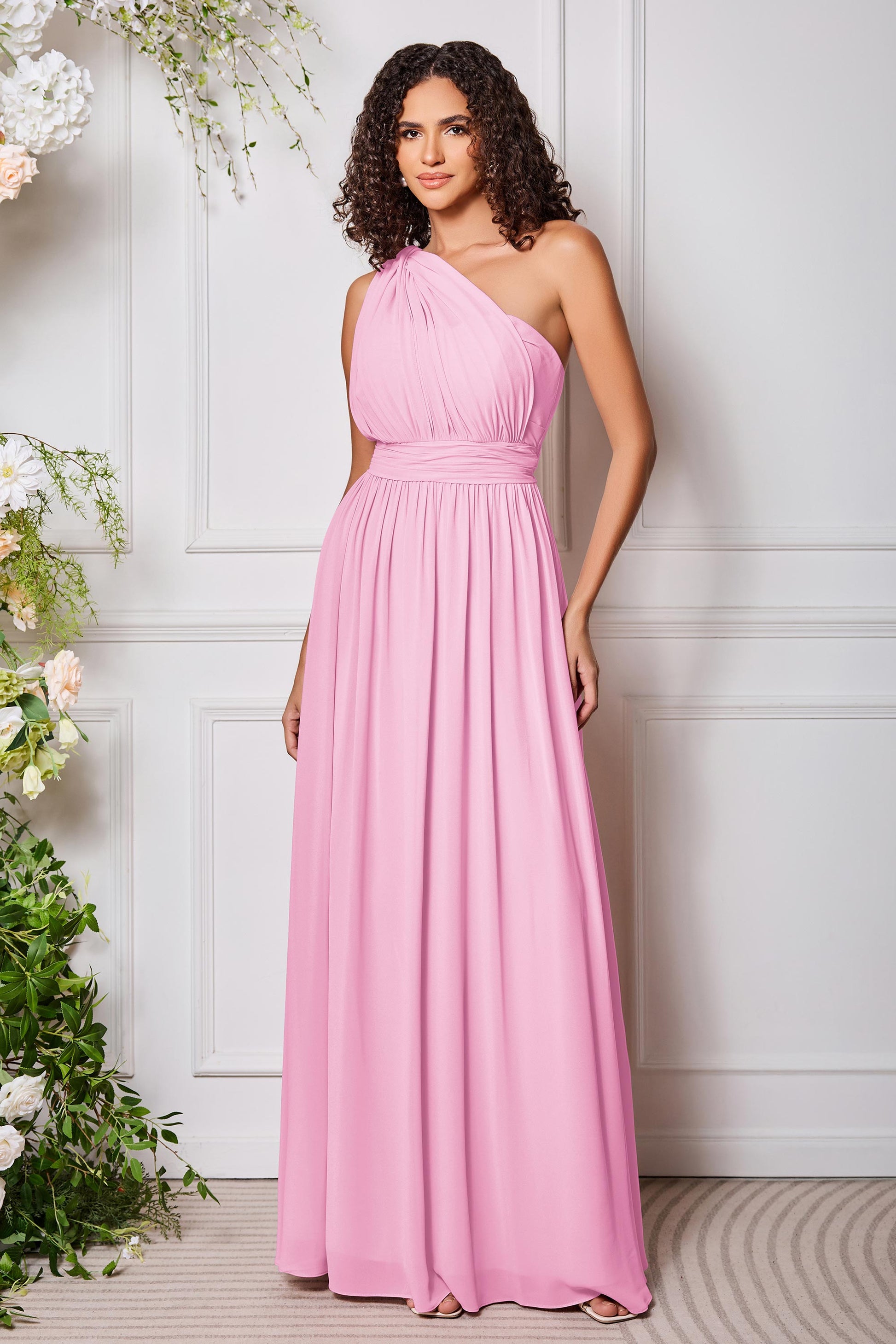 Duntery One Shoulder Versatile Dresses With Bowknot, Peacock