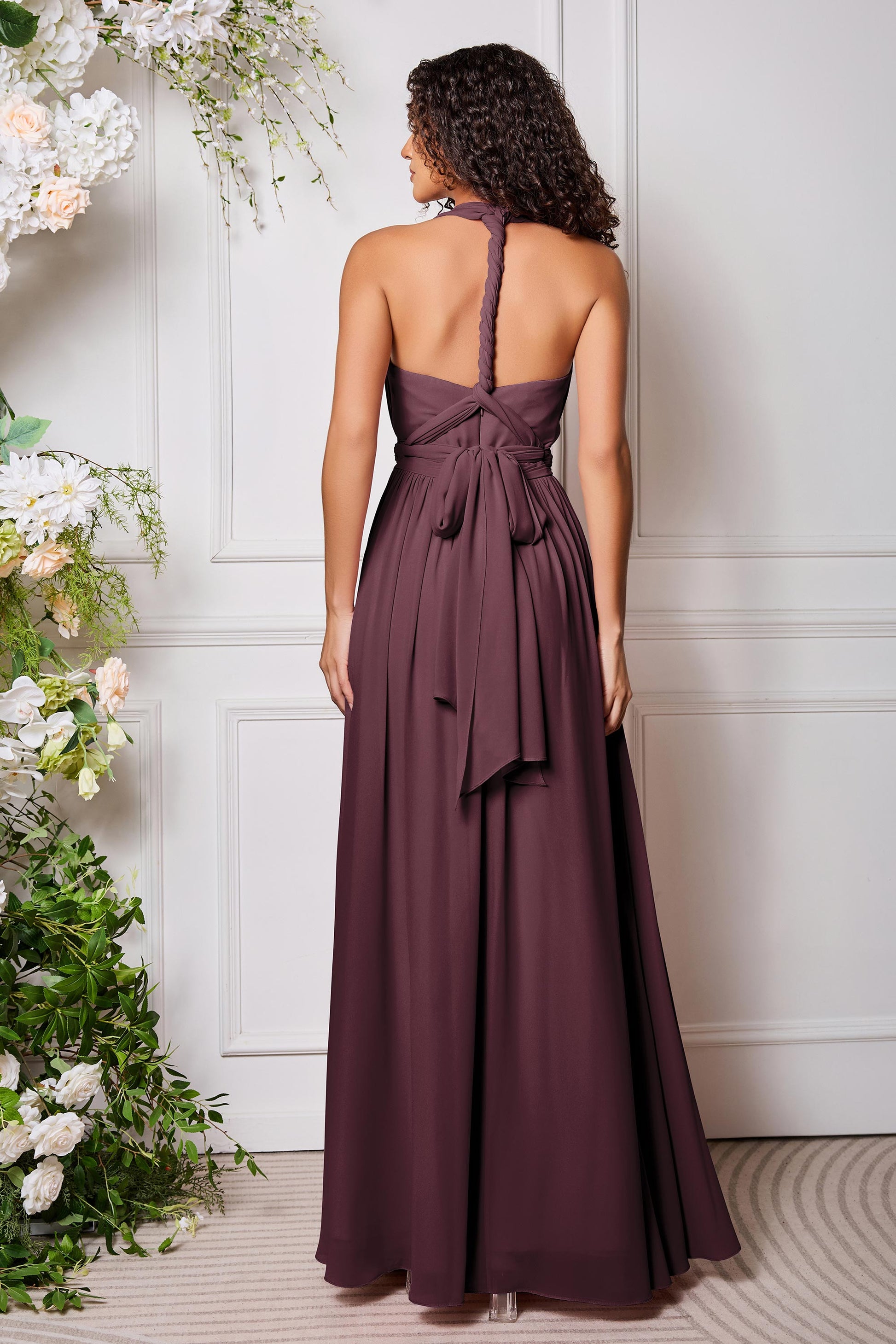 bridesmaid dresses versatile Style-Your-Way 6 Tie Long Mesh Bridesmaid Dress