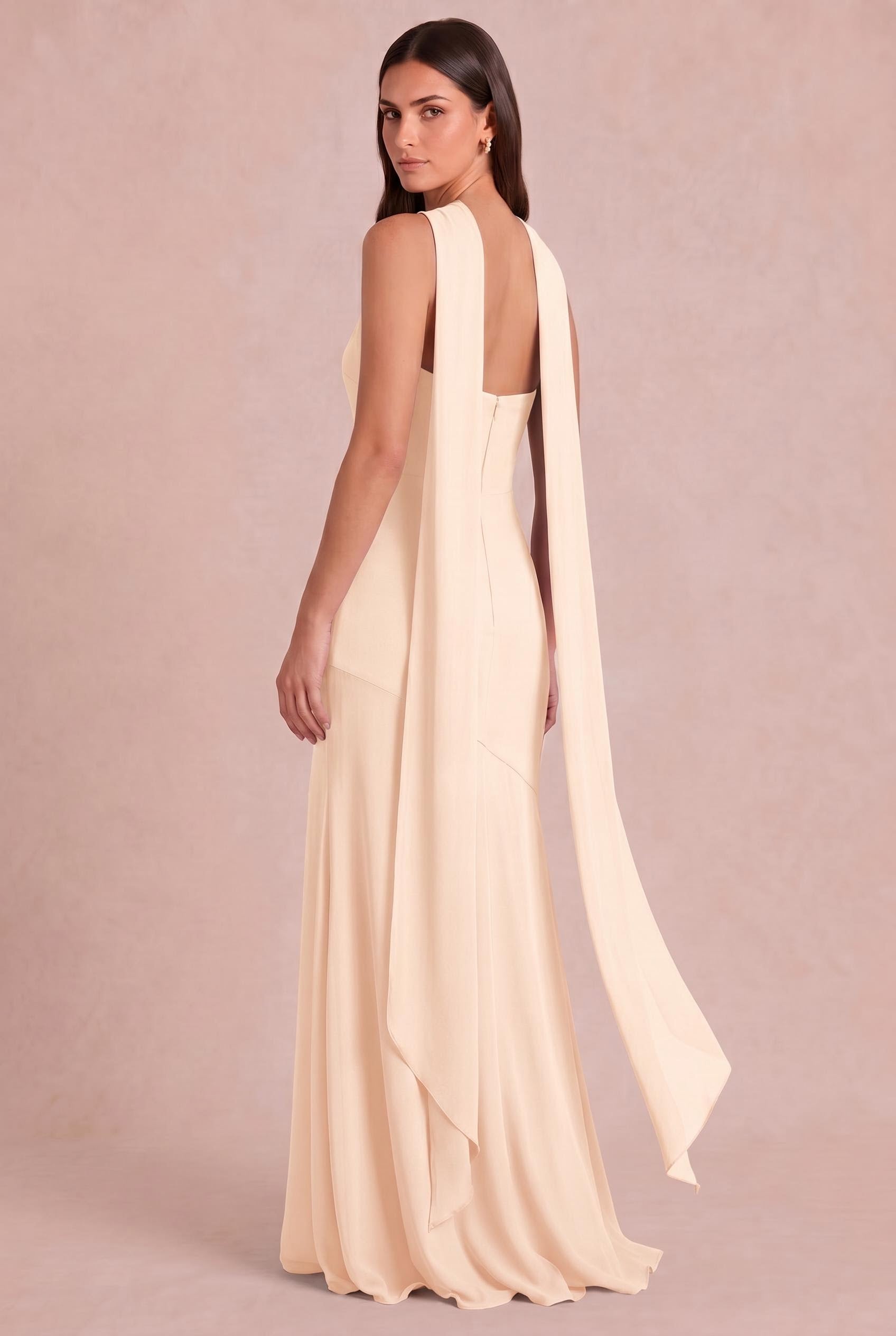 Halter Chiffon Bridesmaid Dress