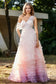 Pleated One Shoulder Tiered Skirt Tulle Gown
