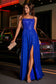 A Line Beaded Jersey Gown With Slit
