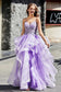 Ruffle Ruched Long Tulle Dress