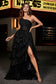 One Shoulder Ruffle Tiered Tulle Dress