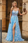 Sparkling Scoop Lace Floor-Length Dress With Slit