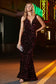Sequins Plunging V-neck Mermaid Sweep Train Dress