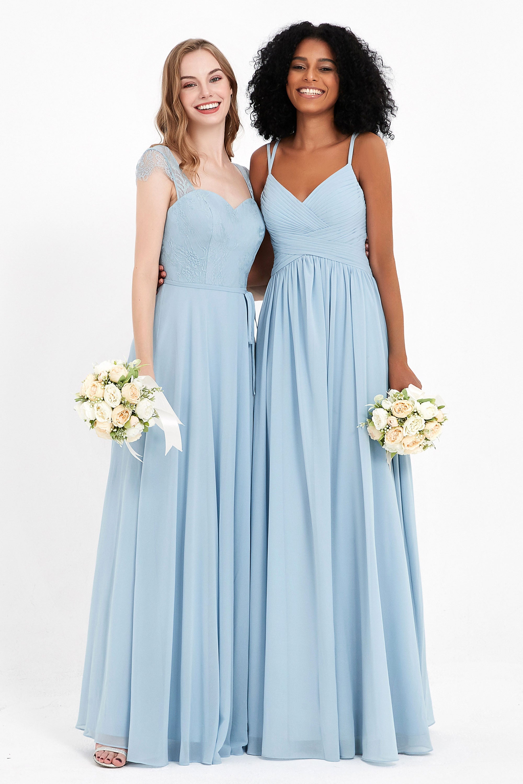 Cap Sleeves Long Bridesmaid Dress – DUNTERY