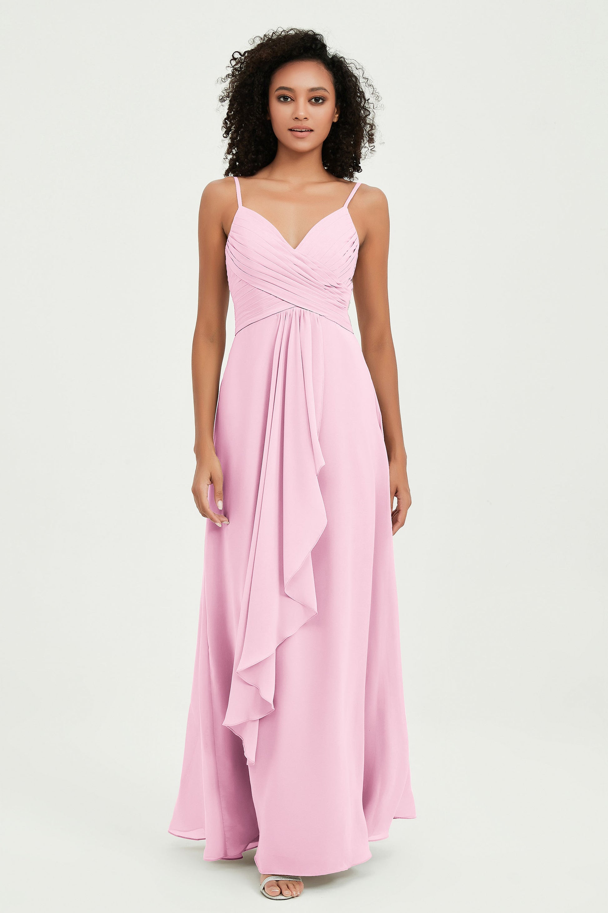 Duntery A-line Chiffon Bridesmaid Dress With Pleated Bodice, Azalea Duntery A-line Chiffon Bridesmaid Dress With Pleated Bodice, Azalea