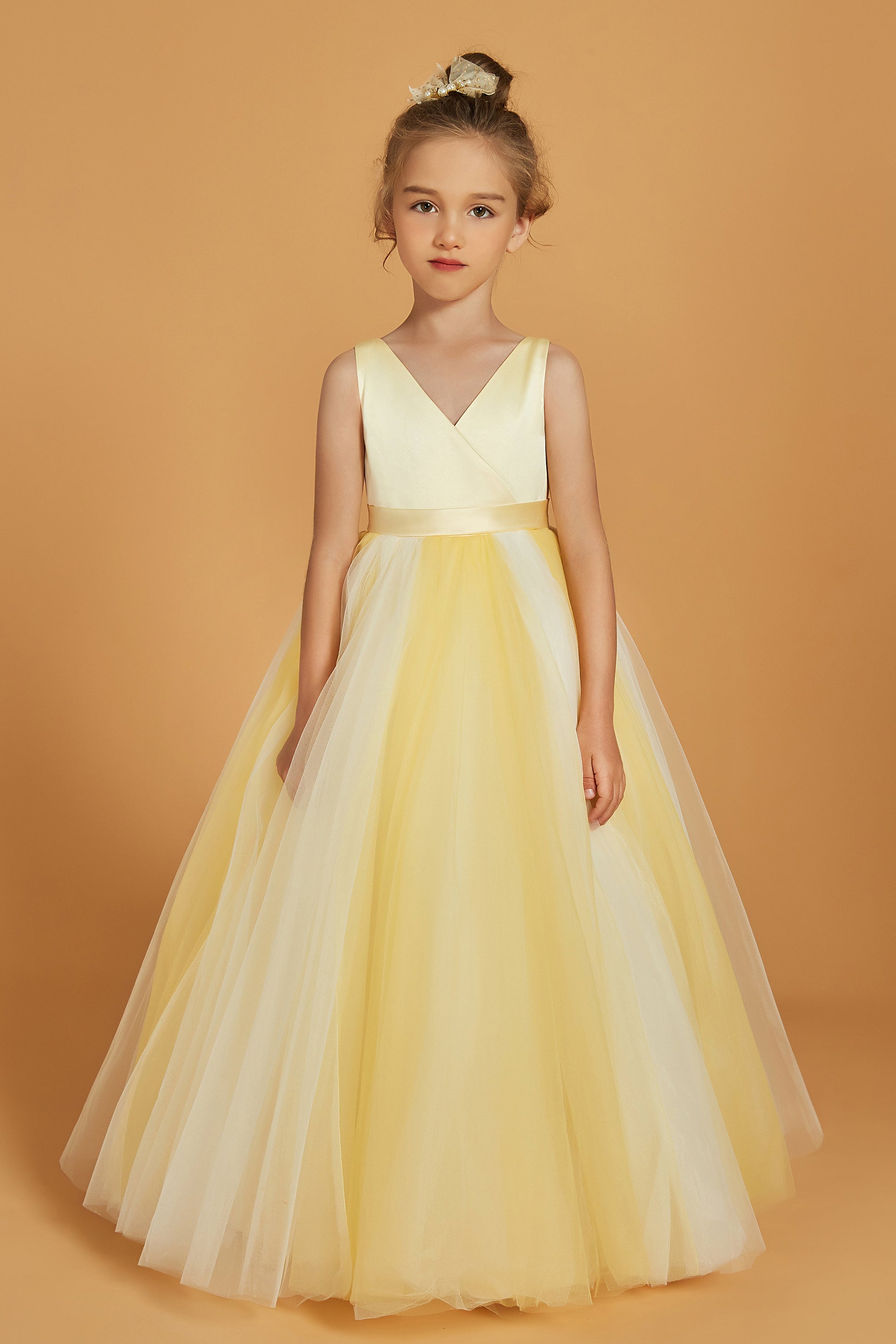 Duntery Double V-Neck A-Line Short Flower Girl Dress Custom in 70 Colors Duntery Double V-Neck A-Line Short Flower Girl Dress Custom in 70 Colors