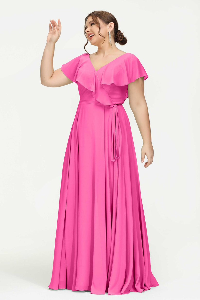 One Shoulder Chiffon Wedding Party Dresses Azalea Plus Size
