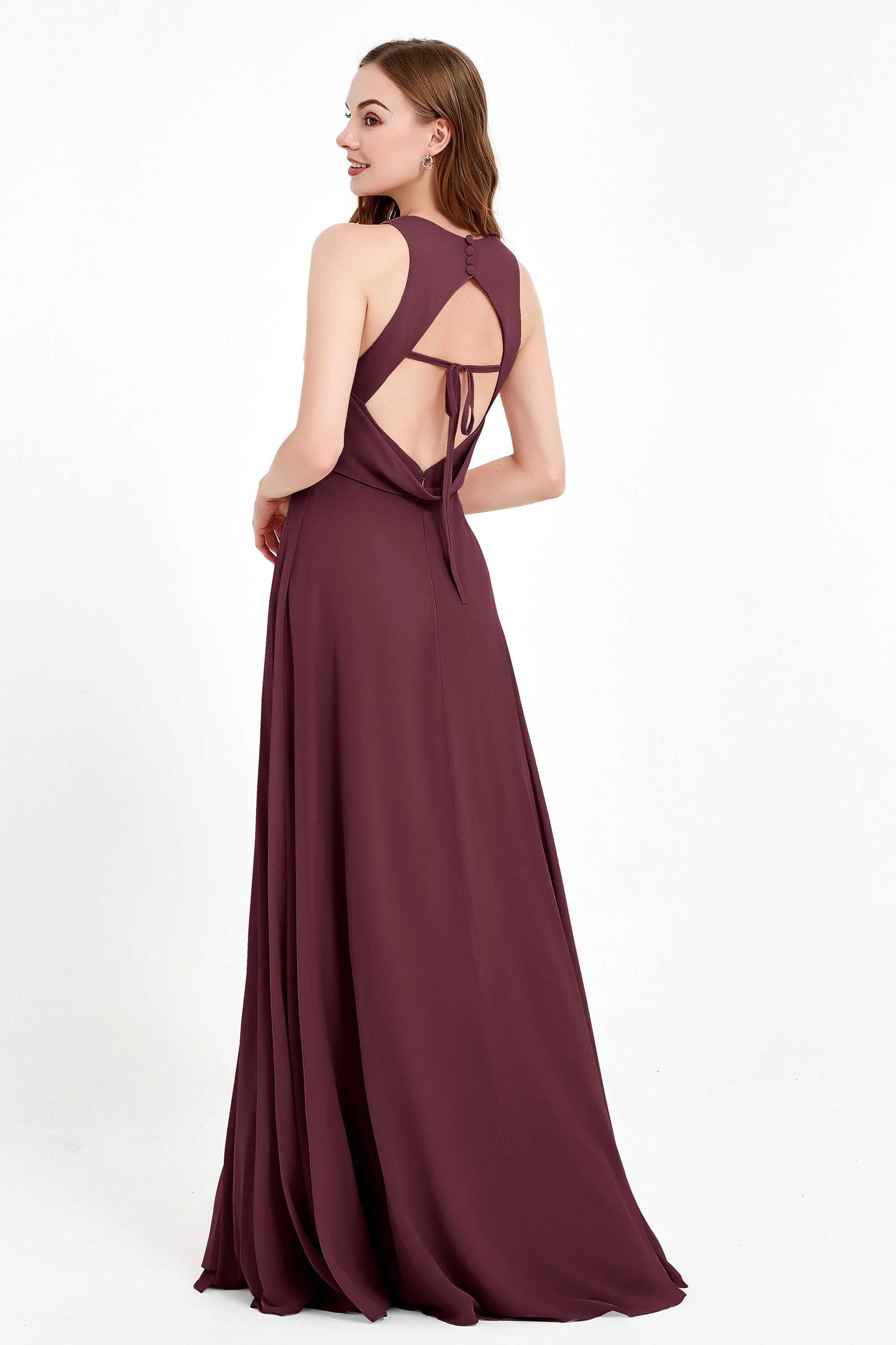High Slit Maxi Bridesmaid Gown DUNTERY High Slit Maxi Bridesmaid Gown DUNTERY