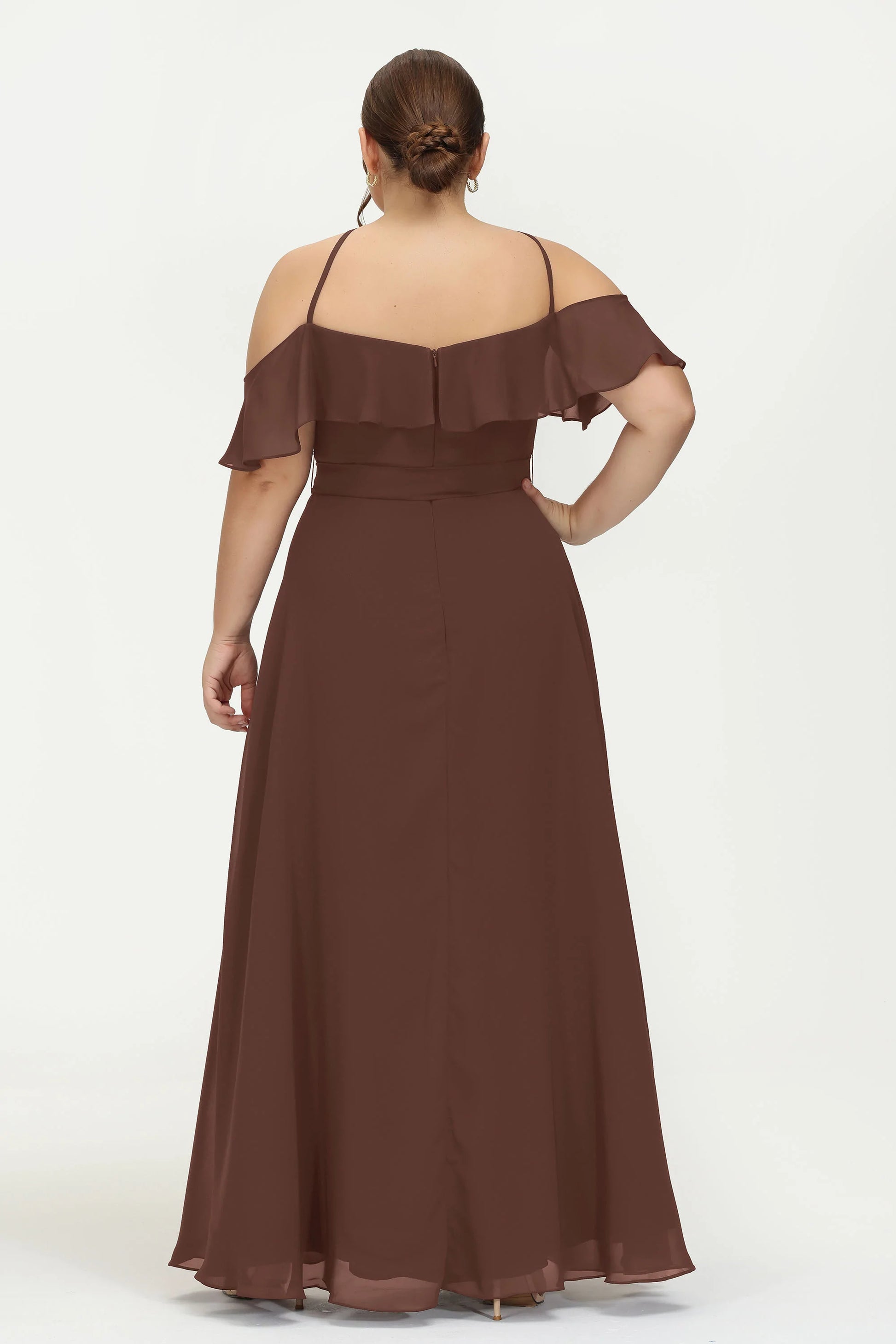 Halter Ruffles Maxi Plus Size Chiffon Dress DUNTERY Halter Ruffles Maxi Plus Size Chiffon Dress DUNTERY