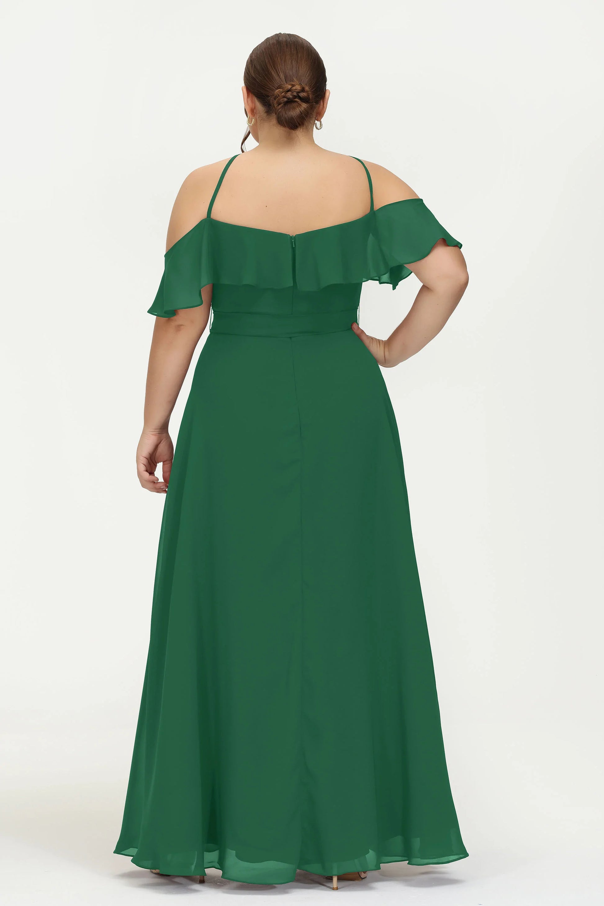 Halter Ruffles Maxi Plus Size Chiffon Dress DUNTERY Halter Ruffles Maxi Plus Size Chiffon Dress DUNTERY